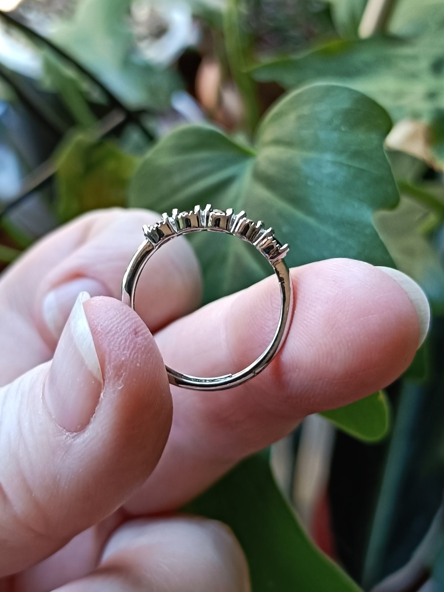 Round Garnet Ring - Silver-Plated Copper