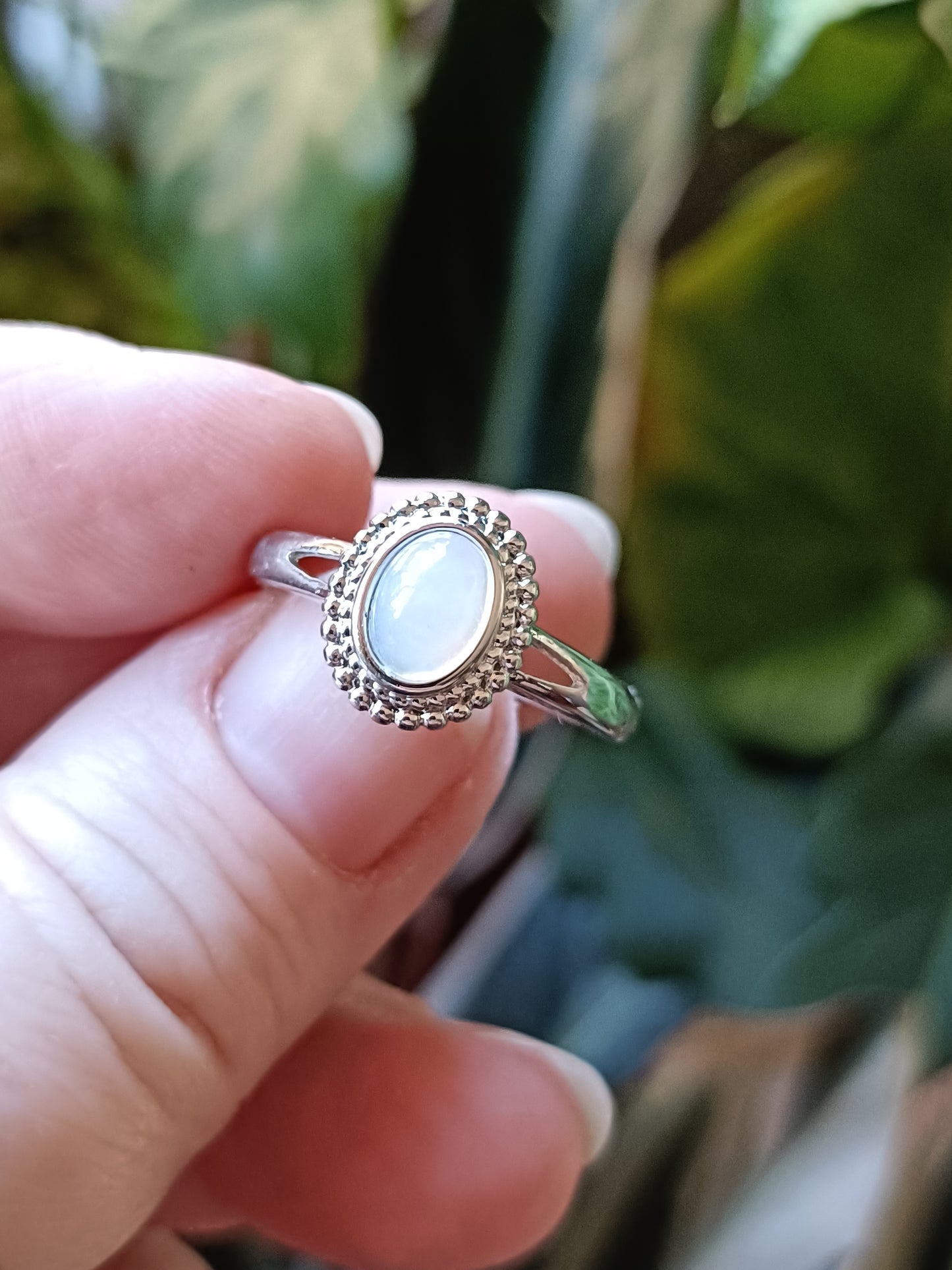 Oval Welo Fire Opal Ring - Silver-Plated Copper