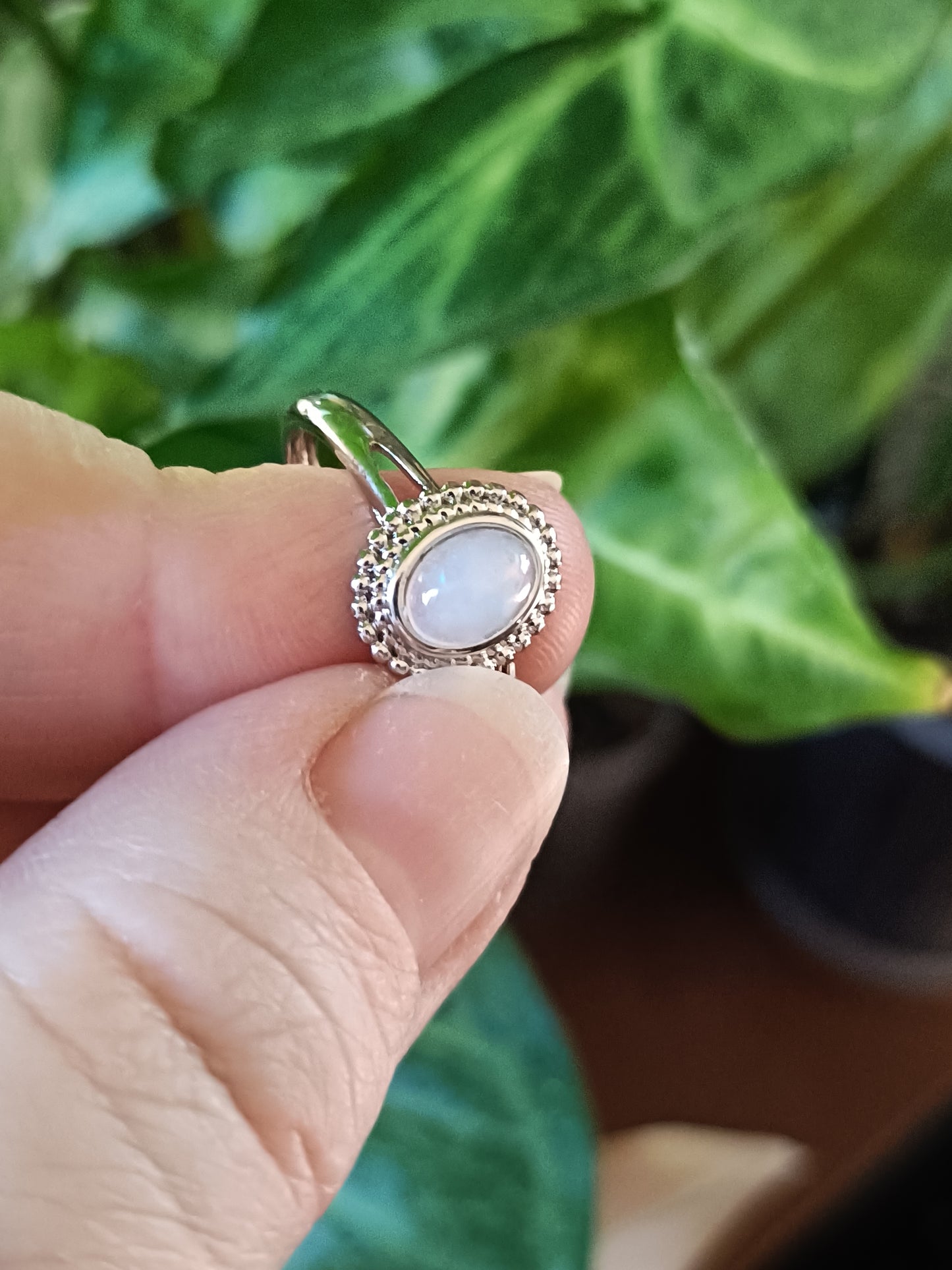 Oval Welo Fire Opal Ring - Silver-Plated Copper