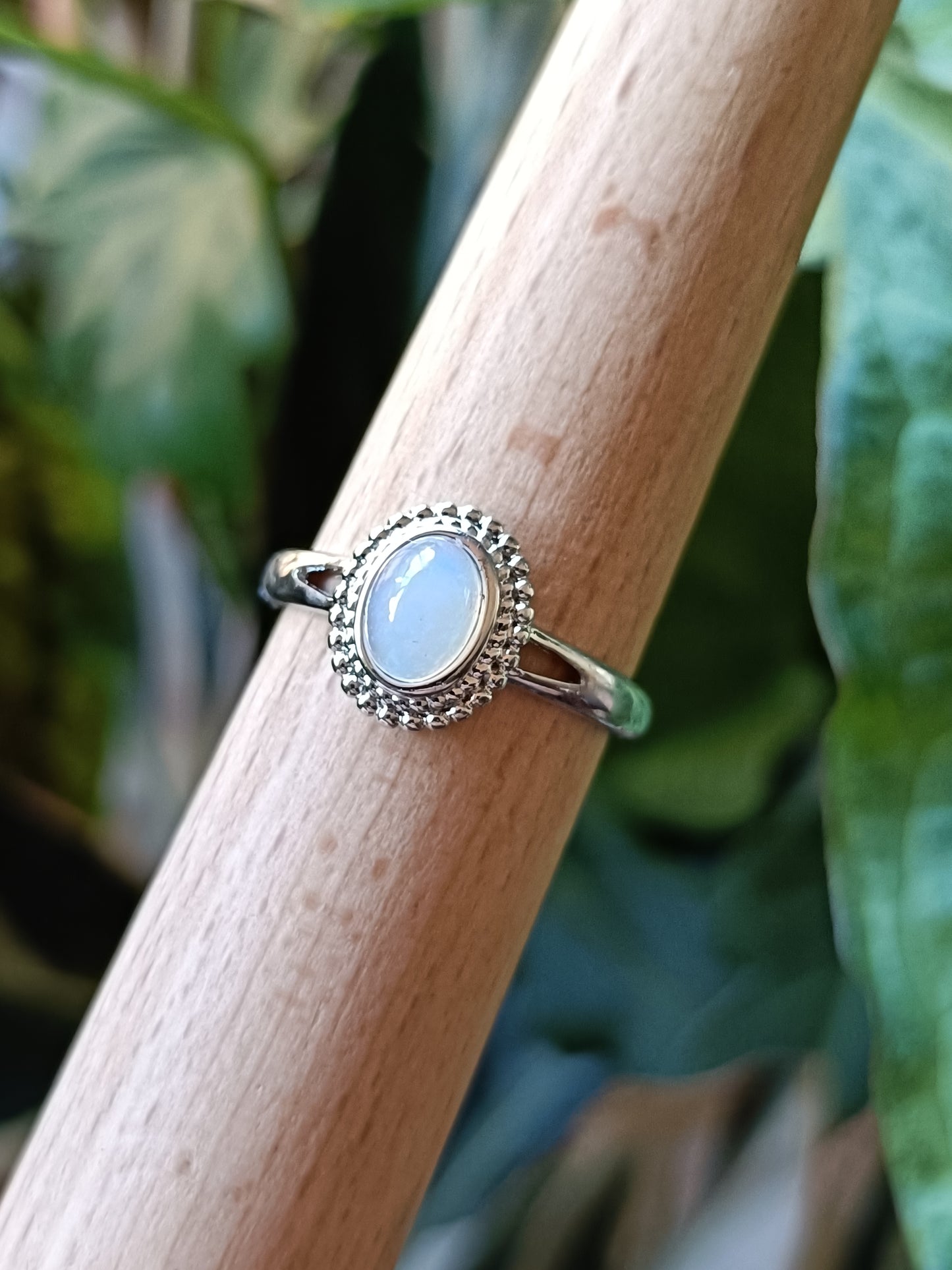 Oval Welo Fire Opal Ring - Silver-Plated Copper
