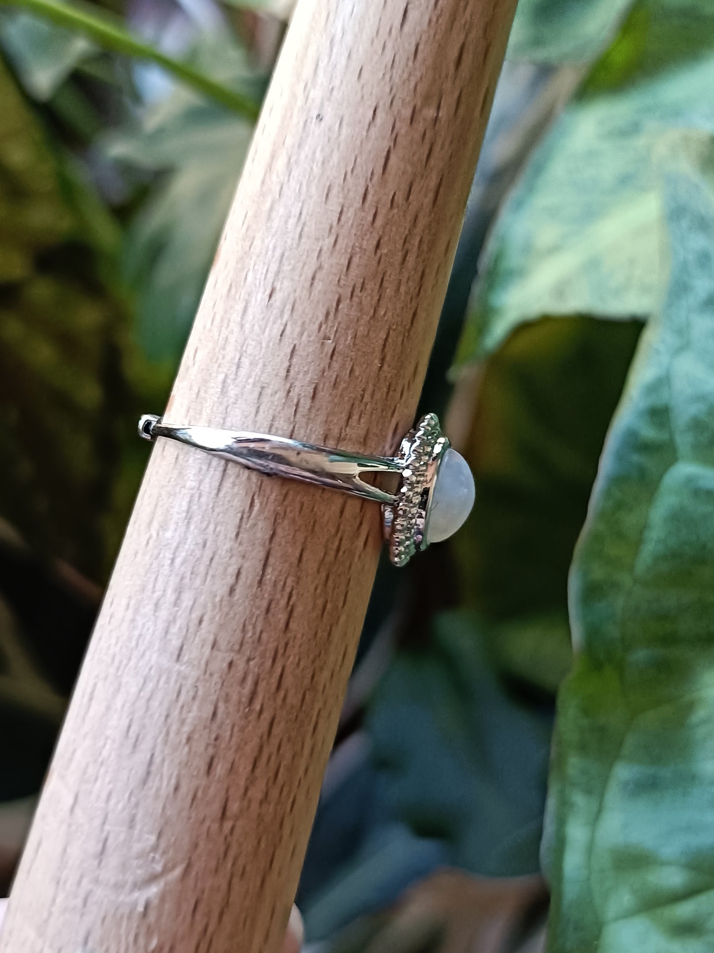 Oval Welo Fire Opal Ring - Silver-Plated Copper