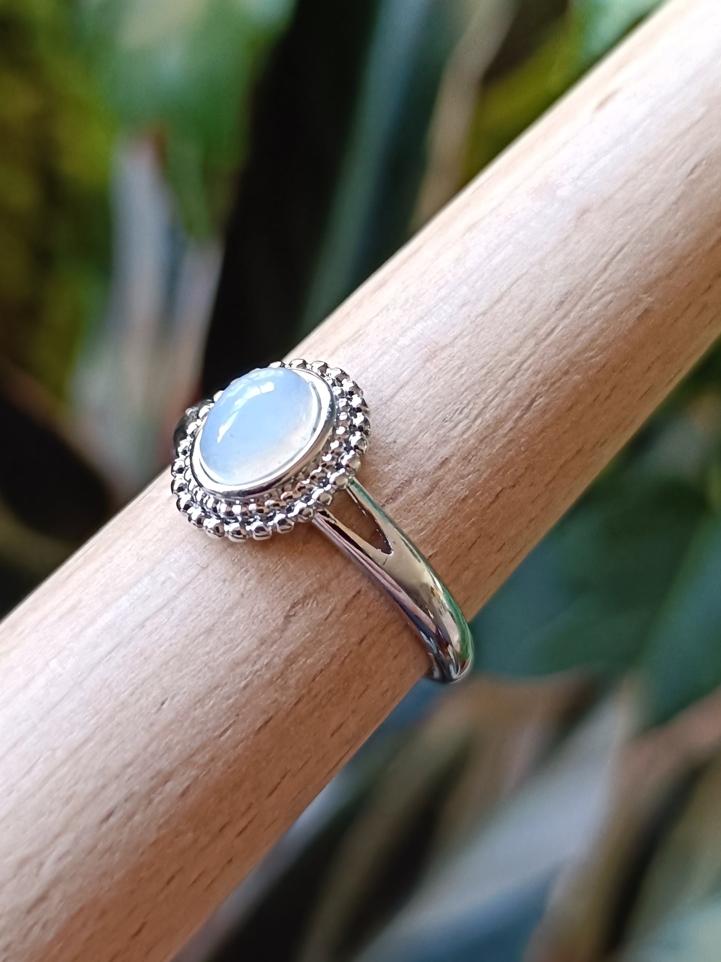 Oval Welo Fire Opal Ring - Silver-Plated Copper