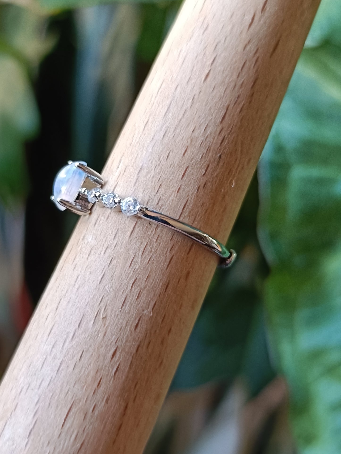 Oval Welo Fire Opal Ring - Silver-Plated Copper