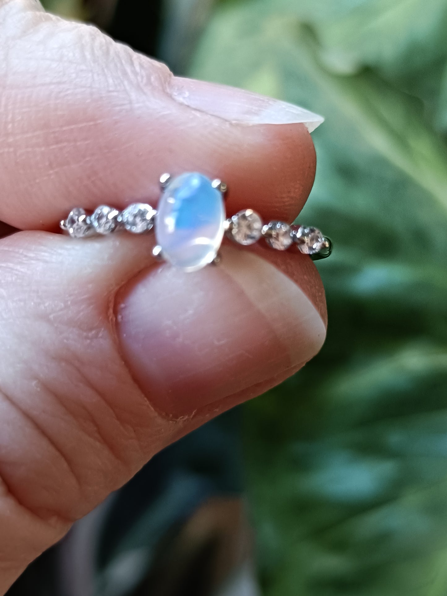 Oval Welo Fire Opal Ring - Silver-Plated Copper