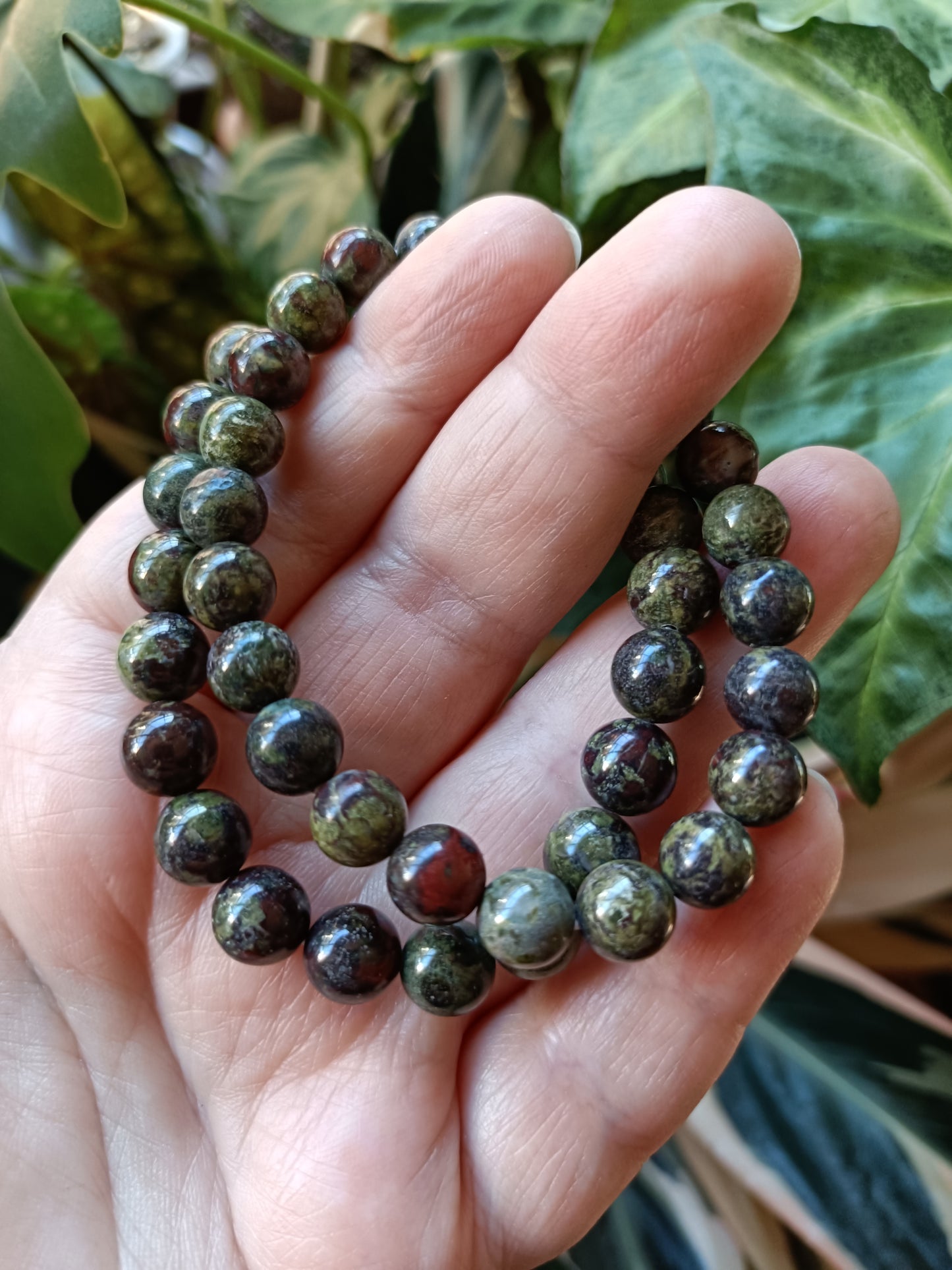 Dragon Stone Round Beaded Stretch Bracelet - 8mm