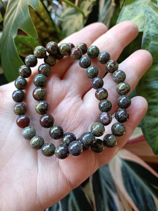 Dragon Stone Round Beaded Stretch Bracelet - 8mm