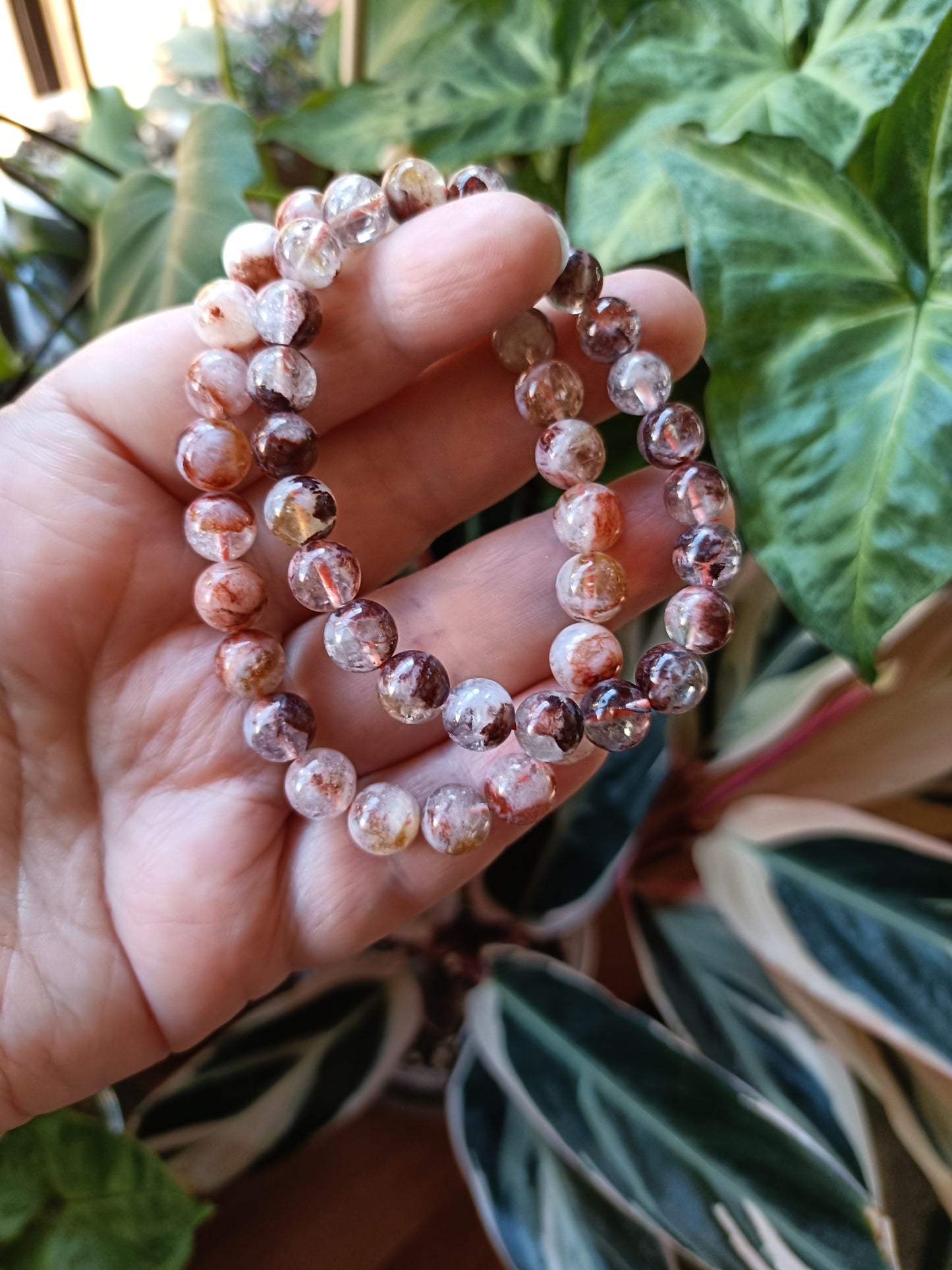 Fire Quartz Round Beaded Stretch Bracelet - 8mm