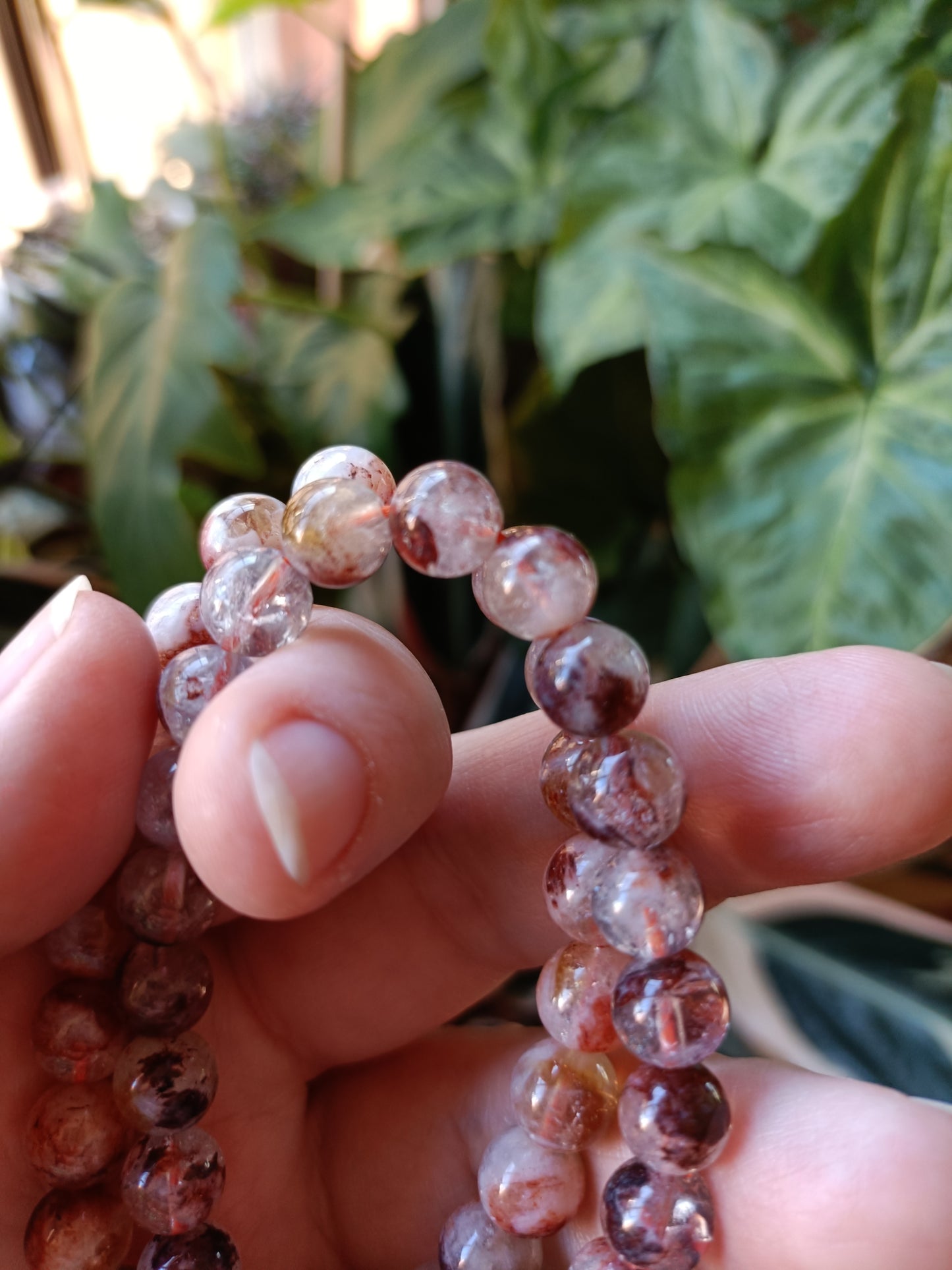 Fire Quartz Round Beaded Stretch Bracelet - 8mm