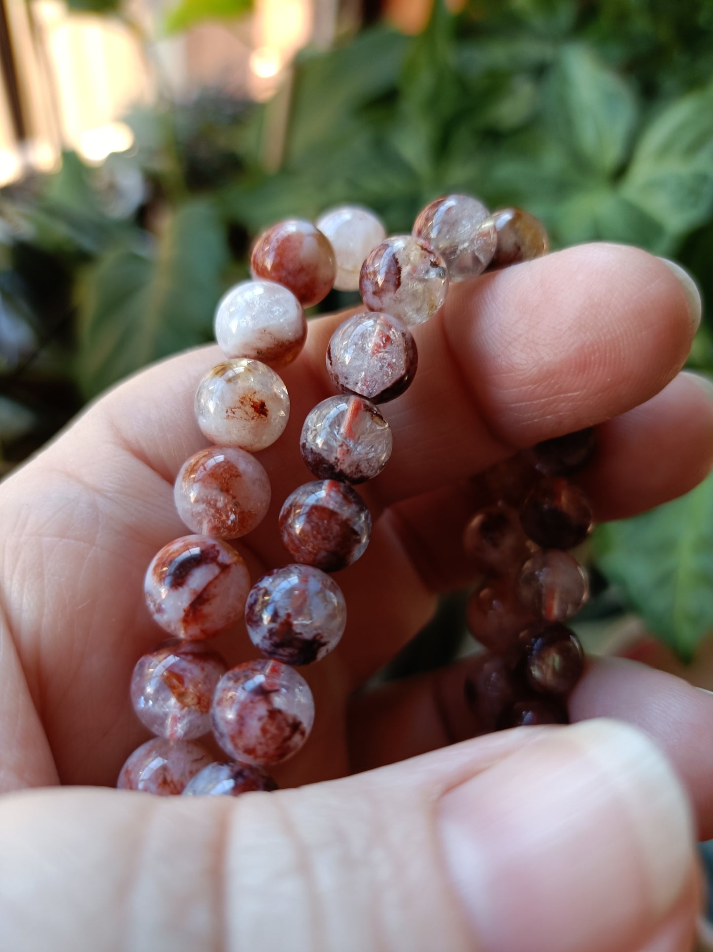 Fire Quartz Round Beaded Stretch Bracelet - 8mm