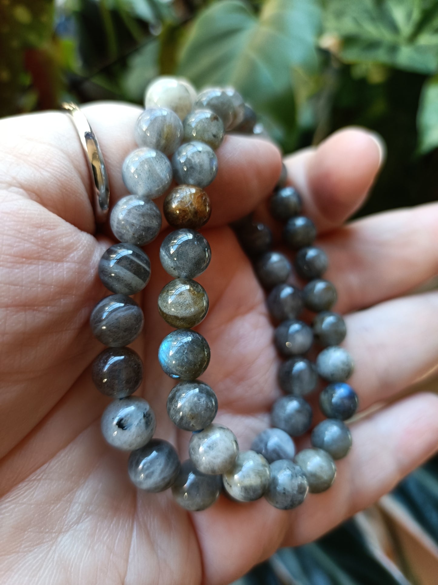 Labradorite Round Beaded Stretch Bracelet - 8mm