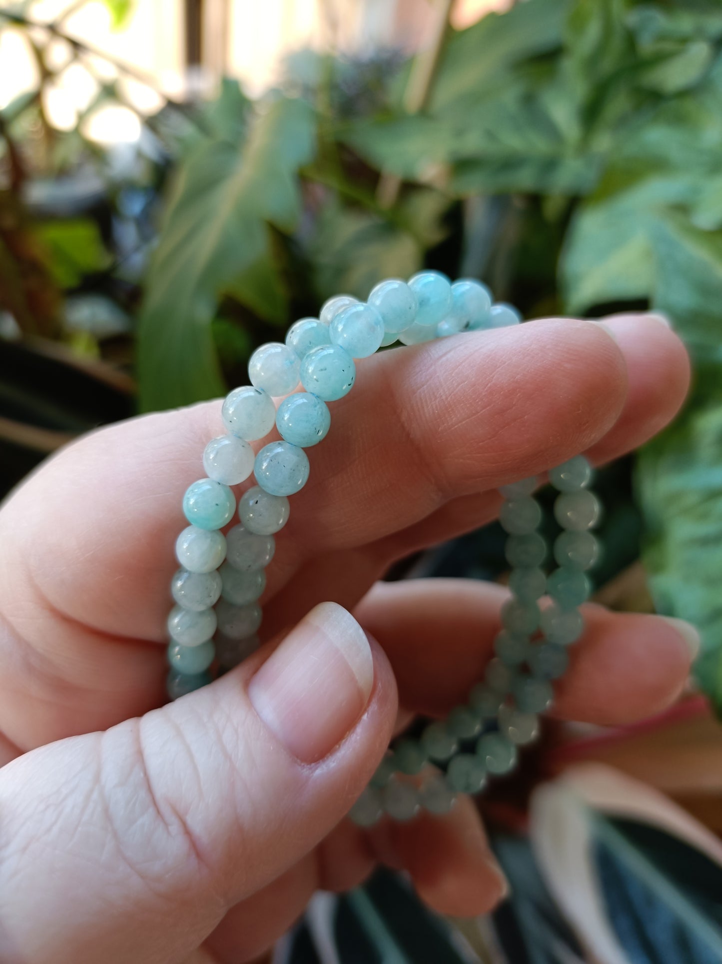 Amazonite Round Beaded Stretch Bracelet - 4mm