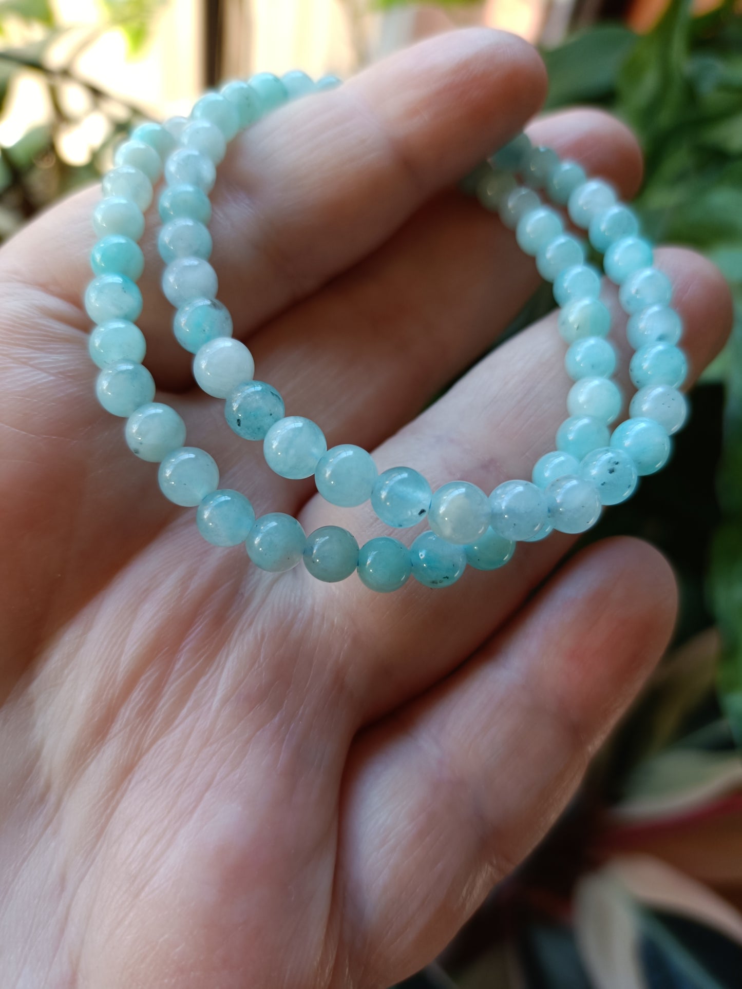 Amazonite Round Beaded Stretch Bracelet - 4mm
