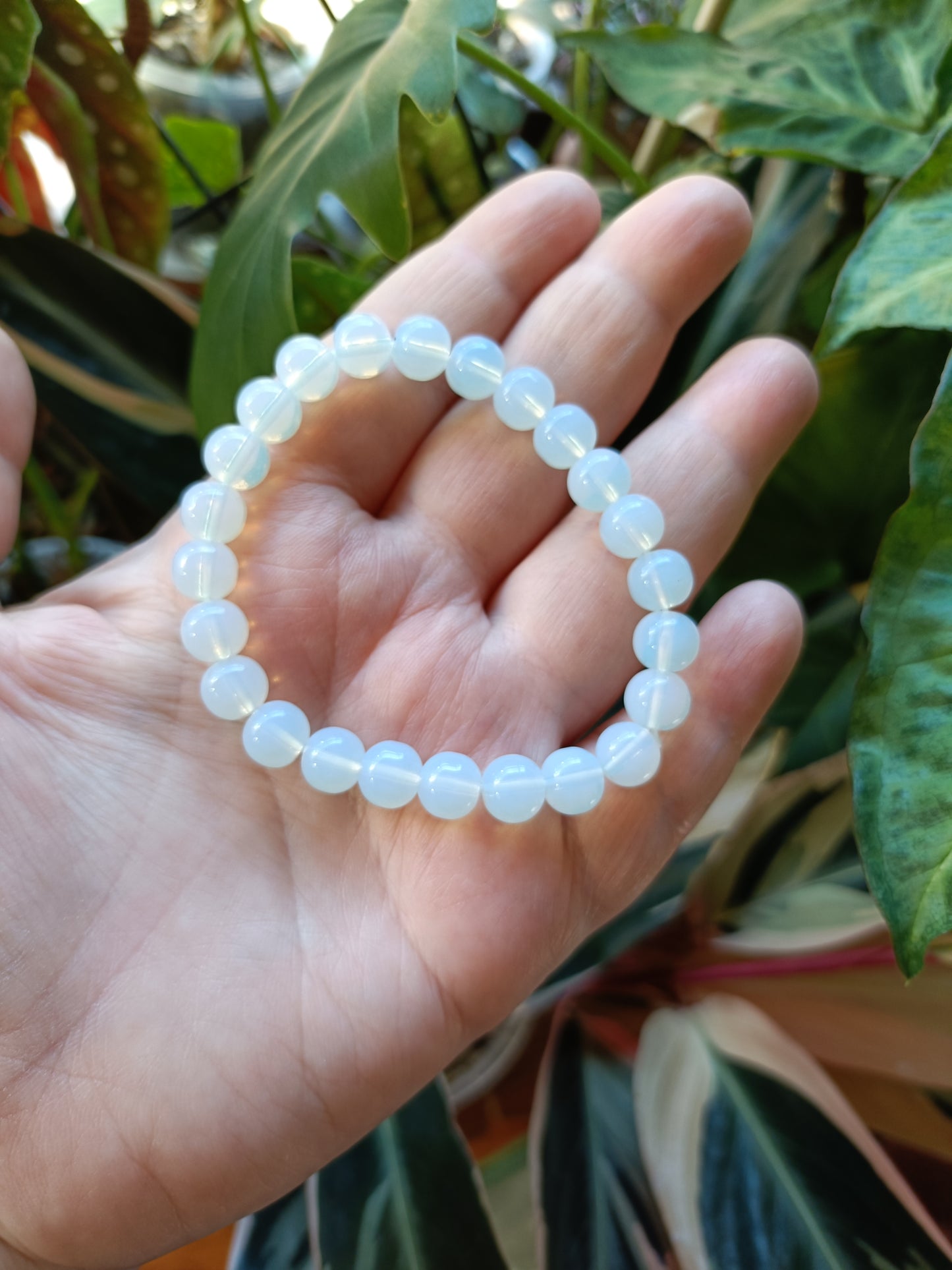 Opalite Round Beaded Stretch Bracelet - 8mm