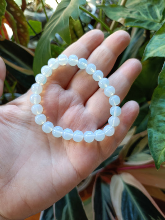 Opalite Round Beaded Stretch Bracelet - 8mm