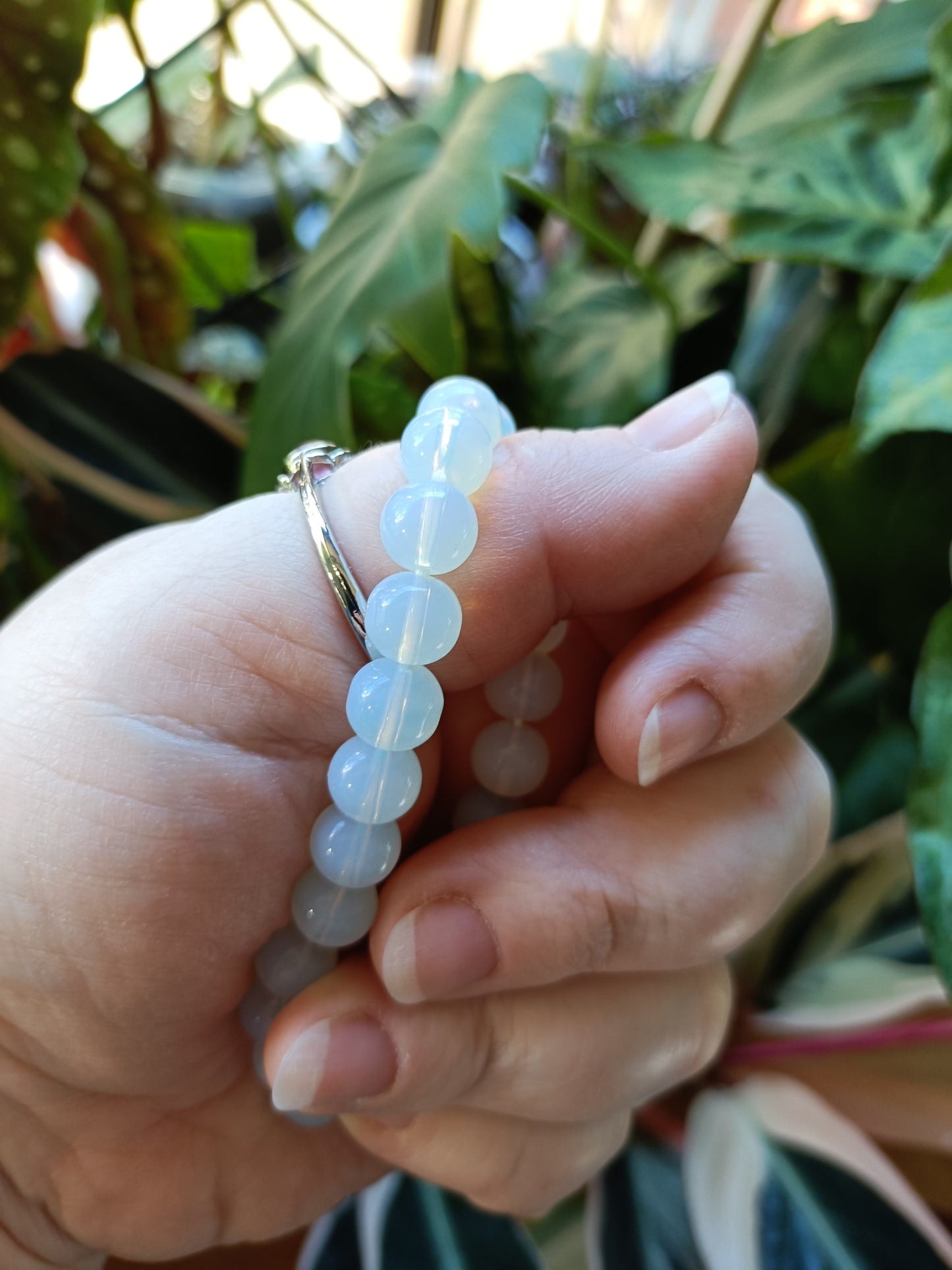 Opalite Round Beaded Stretch Bracelet - 8mm