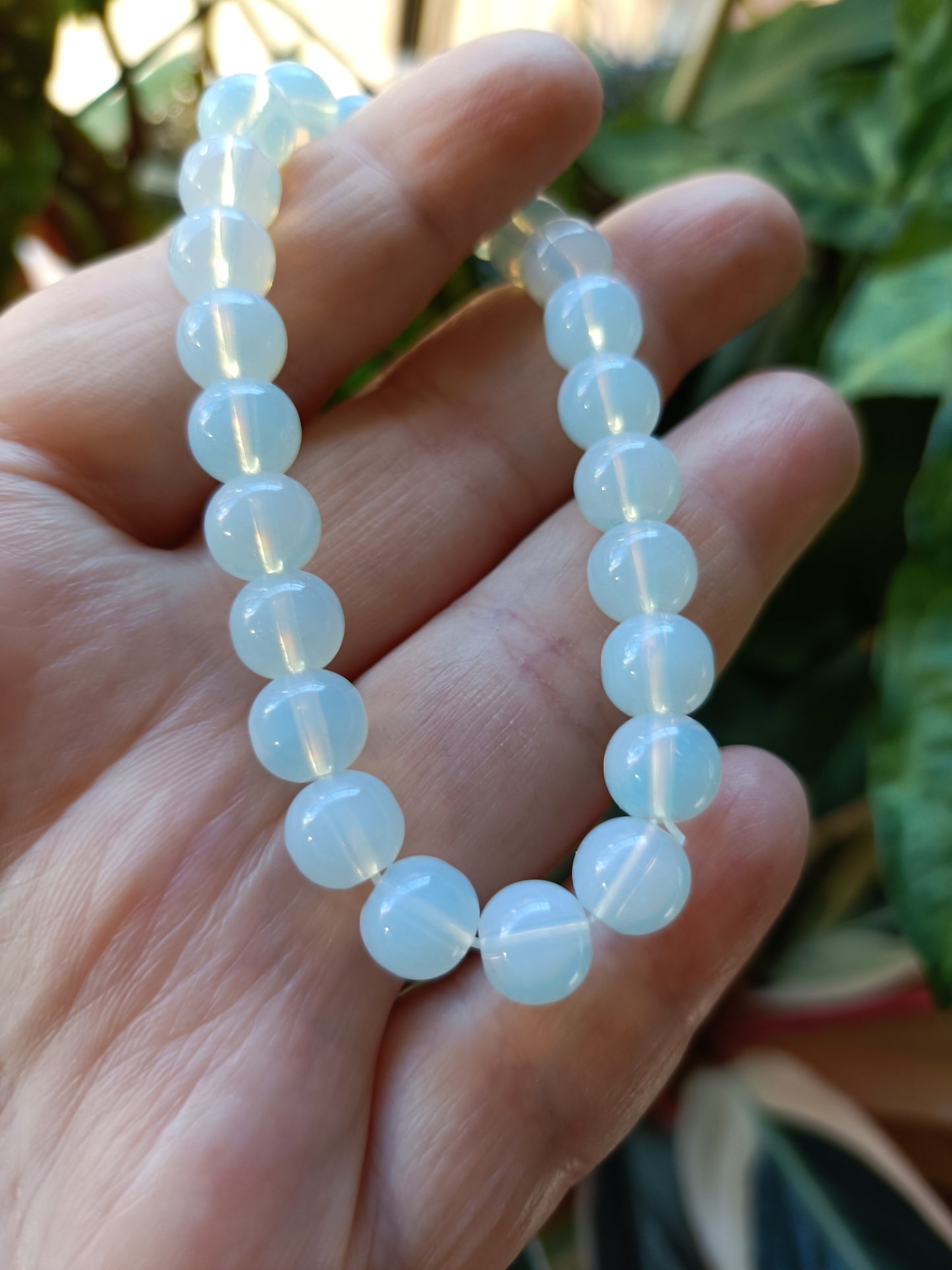 Opalite Round Beaded Stretch Bracelet - 8mm