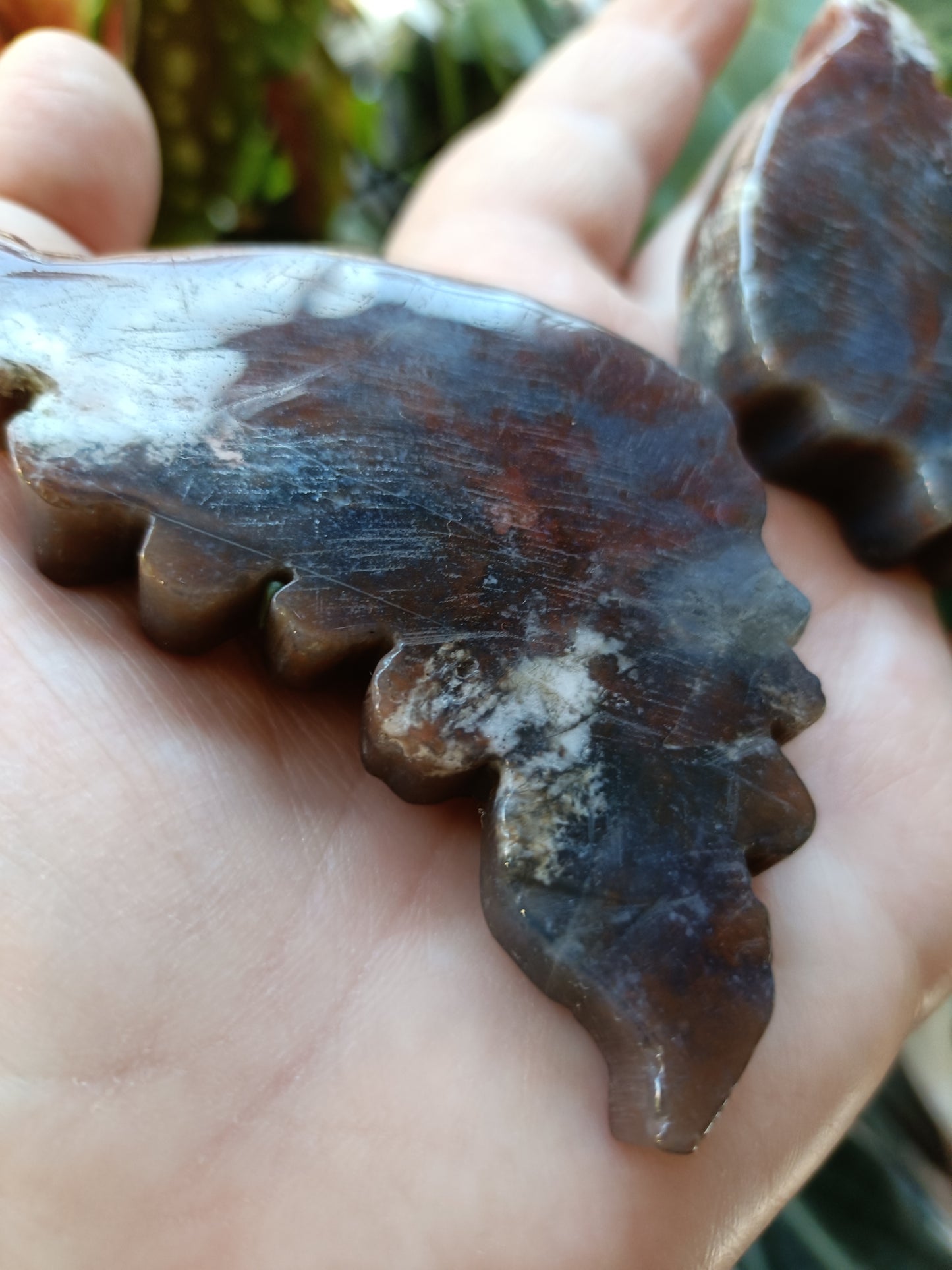 Ocean Jasper Butterfly Wings with Stand - 127g