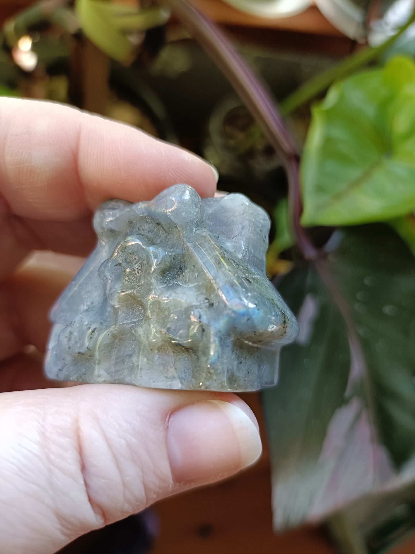 Labradorite Mini Fairy Cottage Carving - 50g
