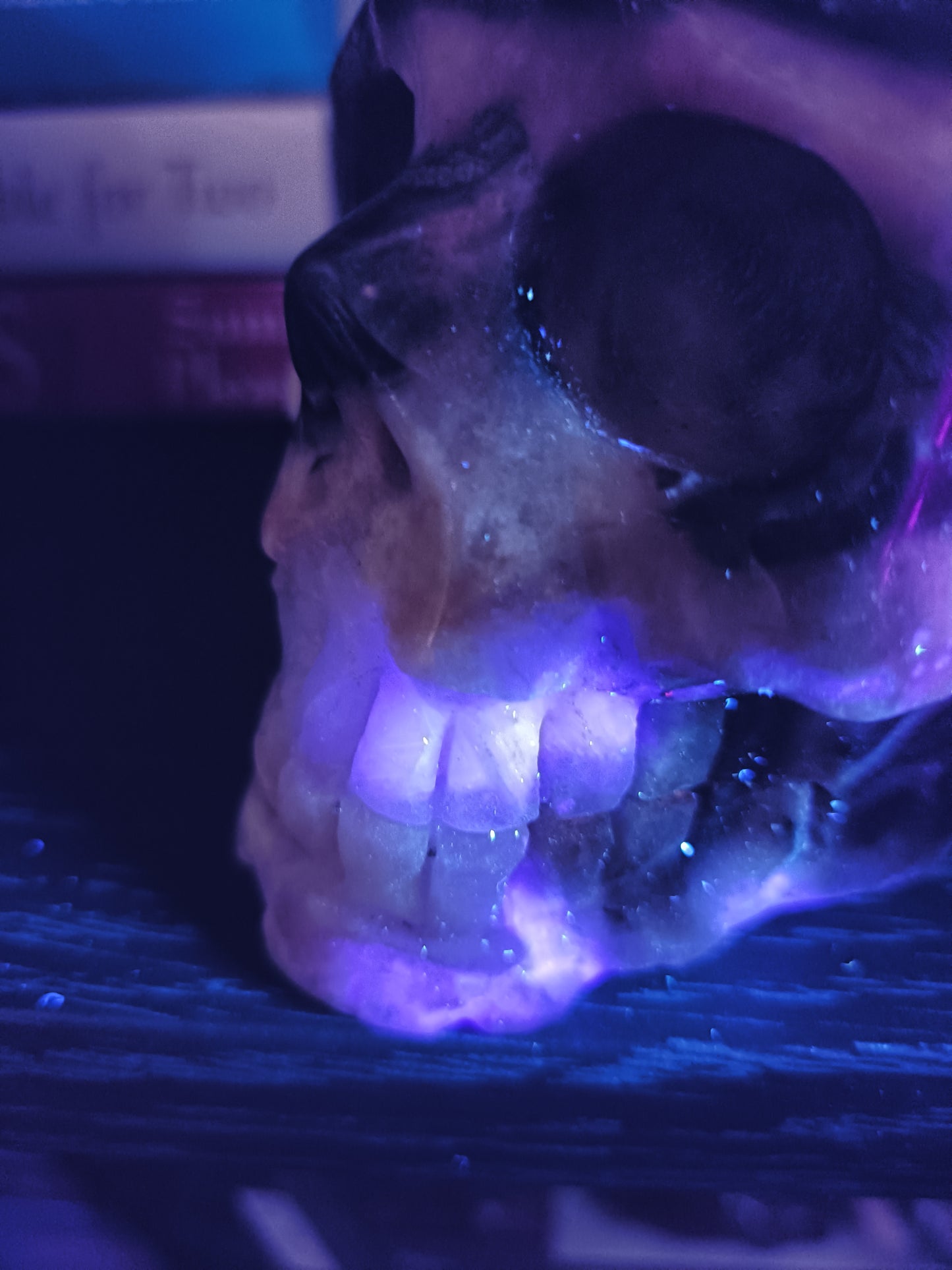 Blue Quartzite Skull Carving - 900g