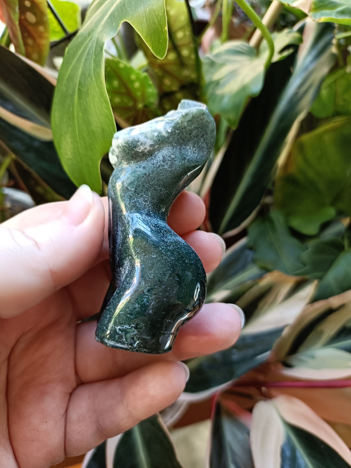 Moss Agate Goddess Body - 120g