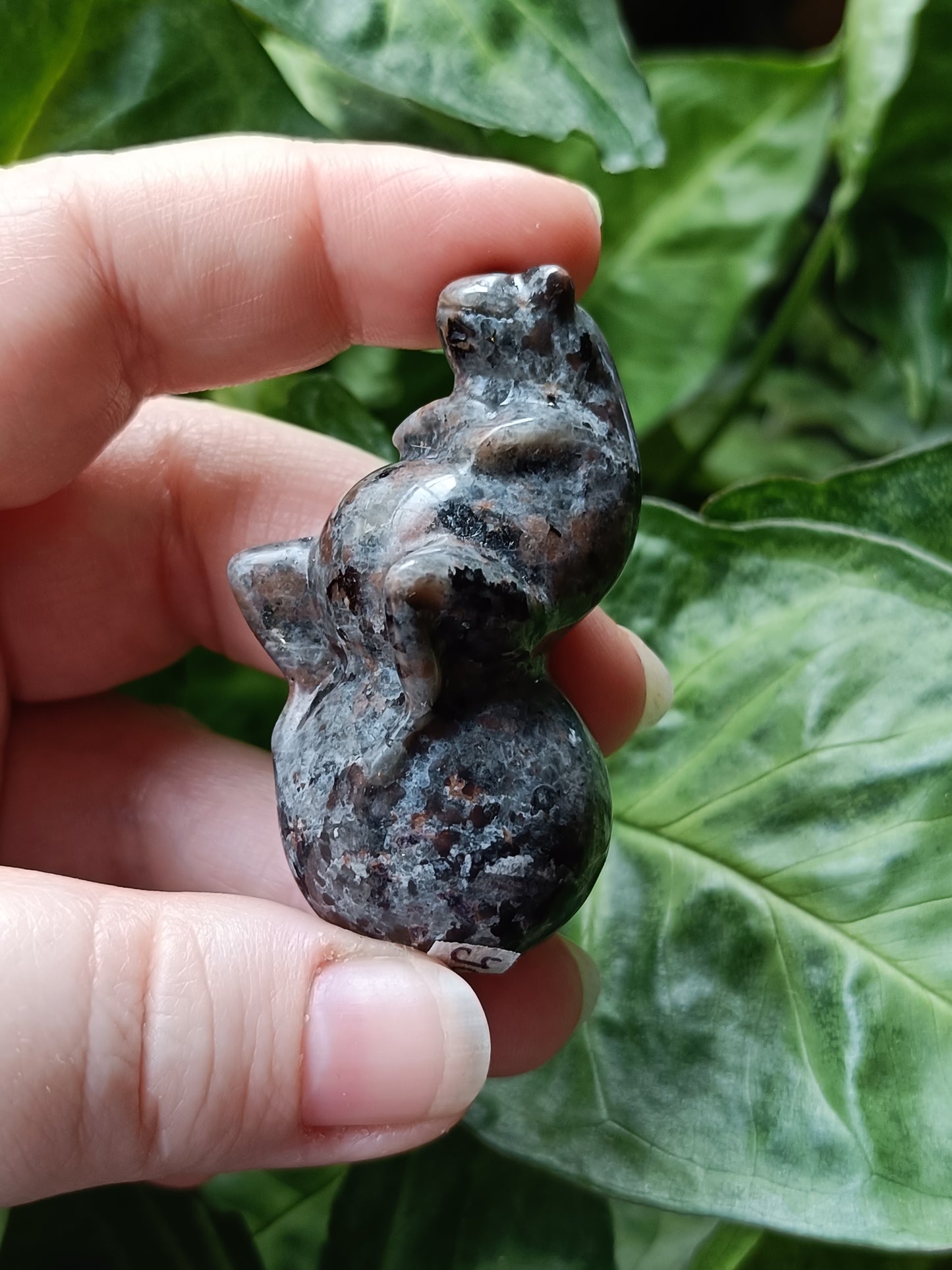 Mixed Stone Sitting Grumpy Frog Carving - 50-70g