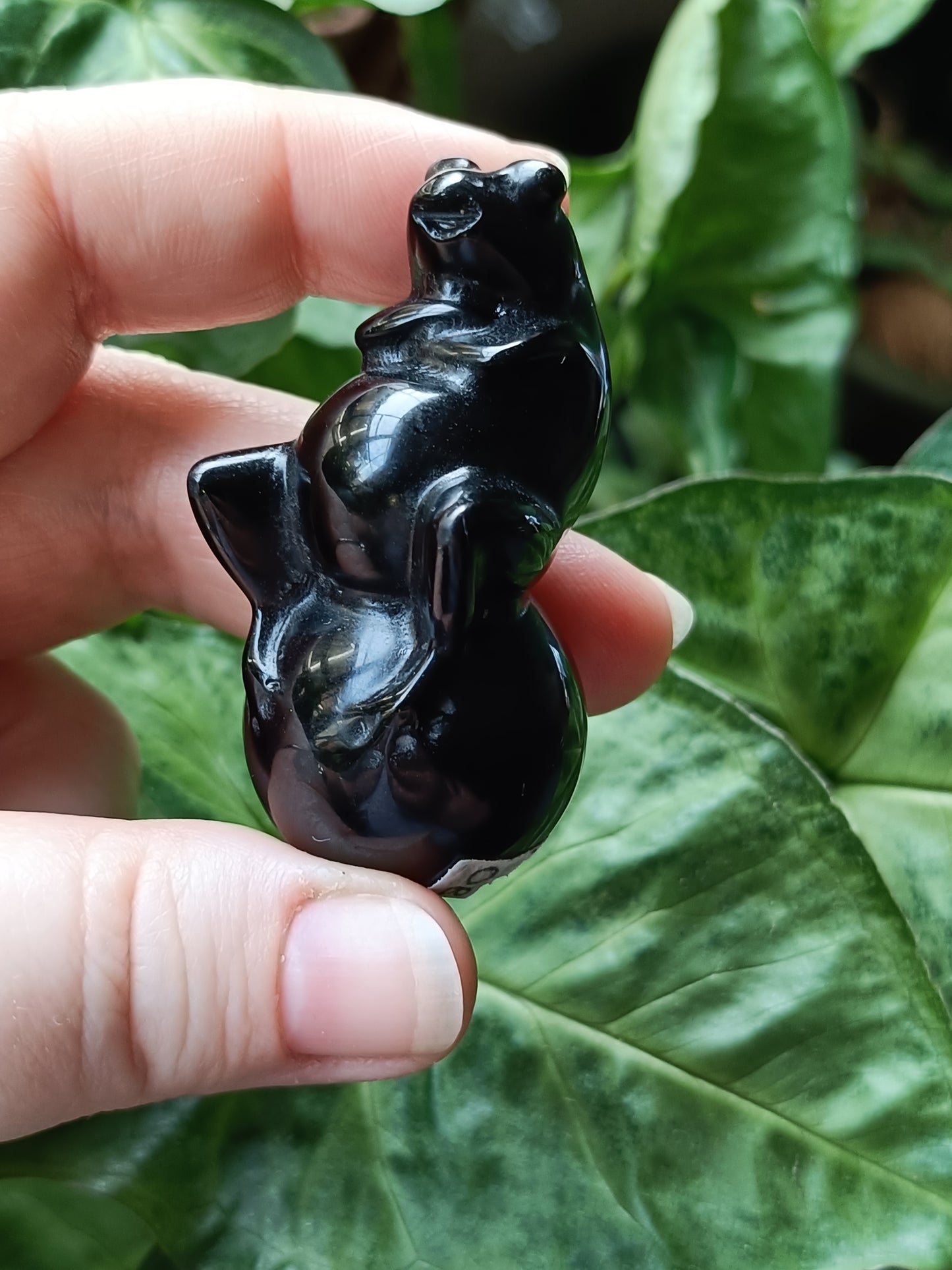 Mixed Stone Sitting Grumpy Frog Carving - 50-70g