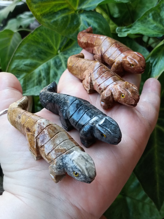 Soapstone (Steatite) Lizard Carving - 50g
