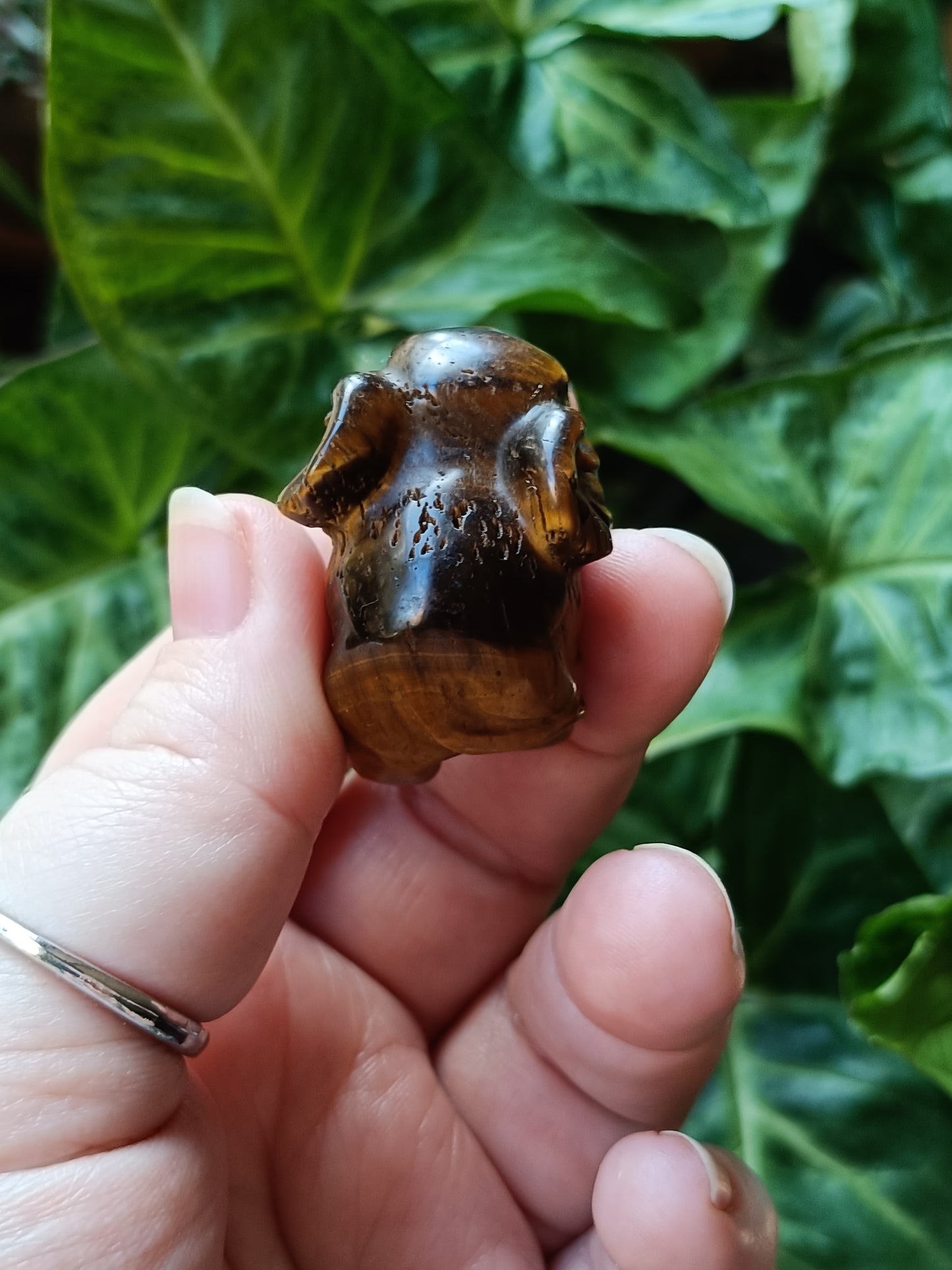 Mixed Stone Resting Elephant Carving - 30-40g