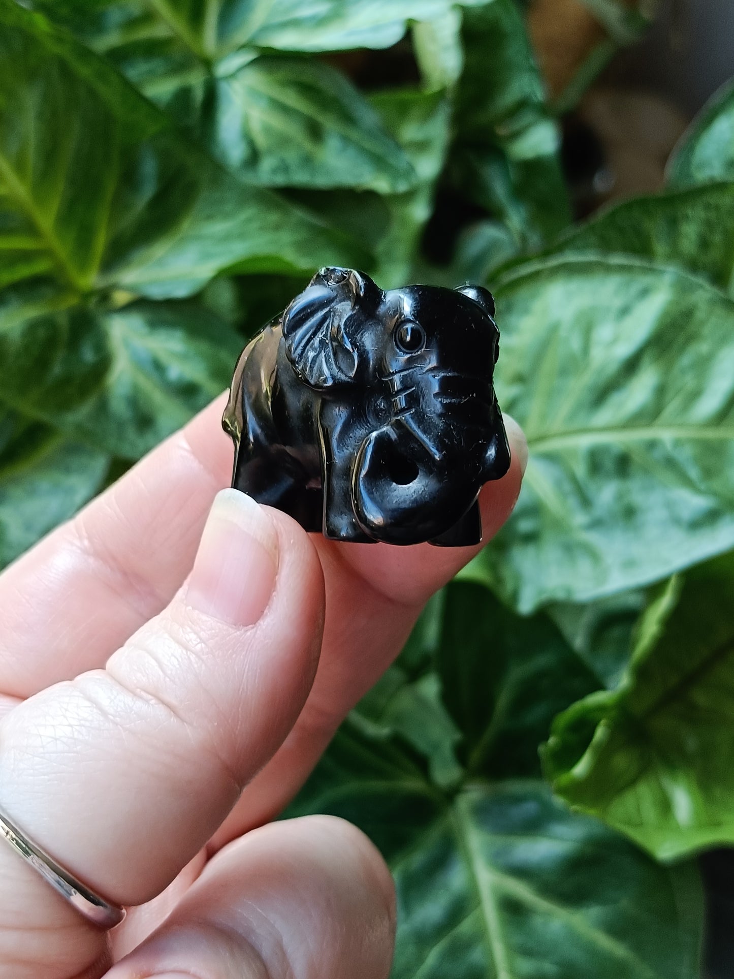 Mixed Stone Resting Elephant Carving - 30-40g
