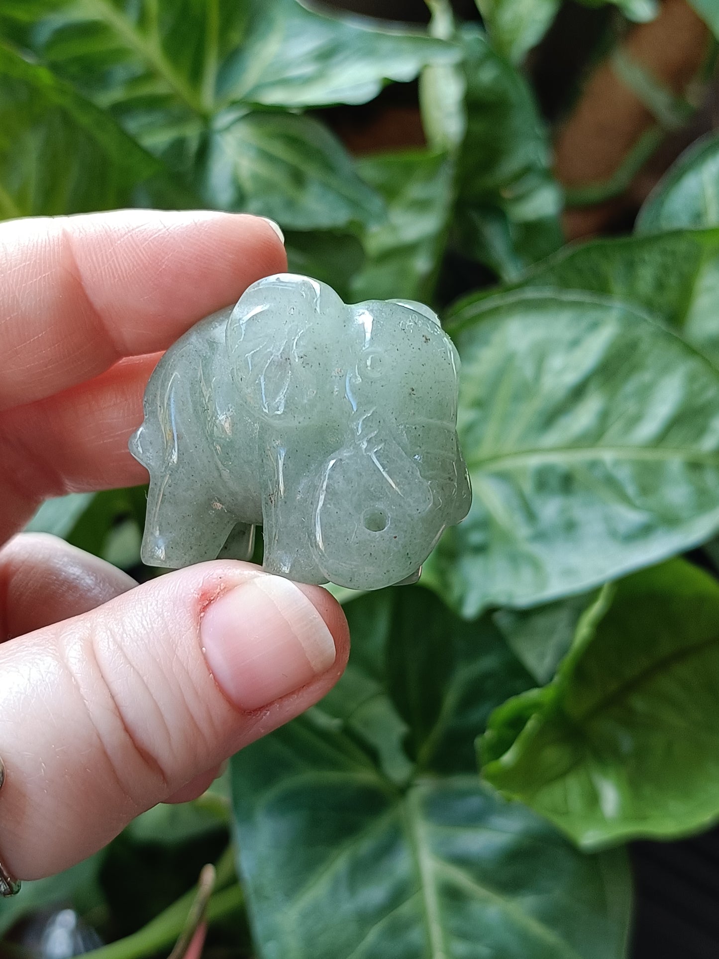 Mixed Stone Resting Elephant Carving - 30-40g