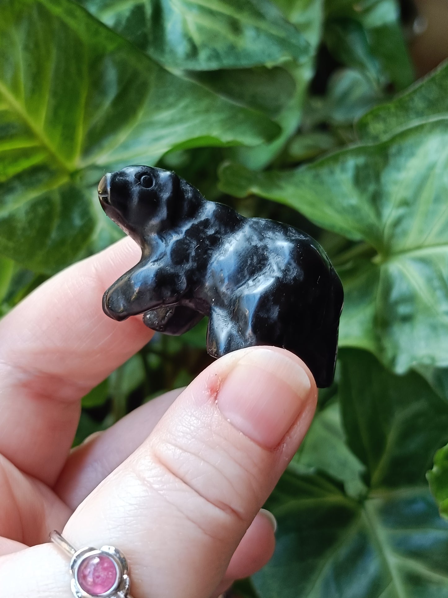 Mixed Stone Natural Bear Carving - 25-30g