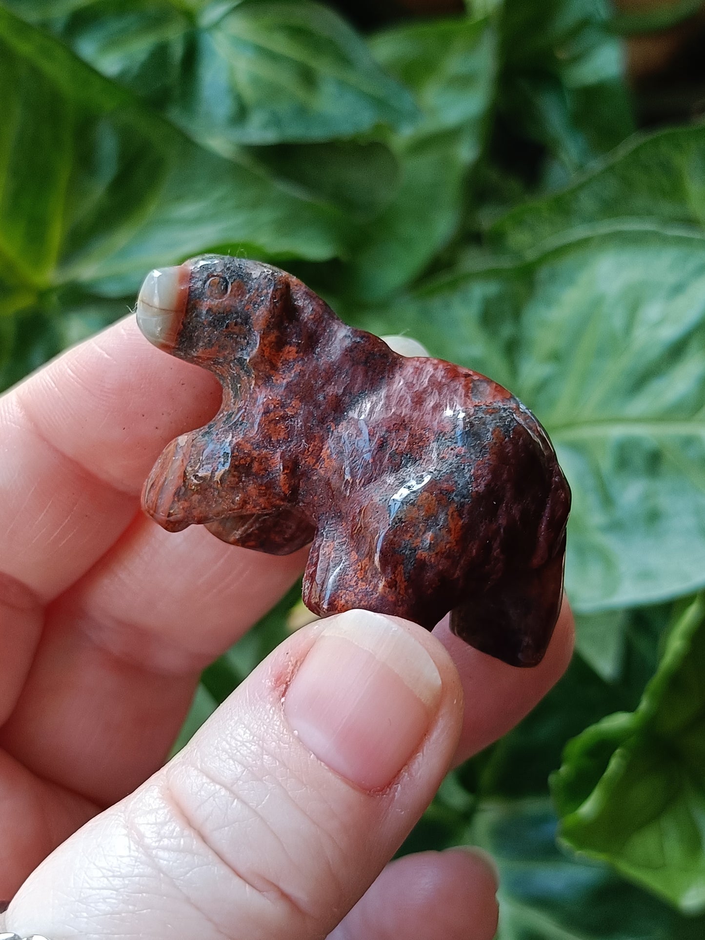 Mixed Stone Natural Bear Carving - 25-30g
