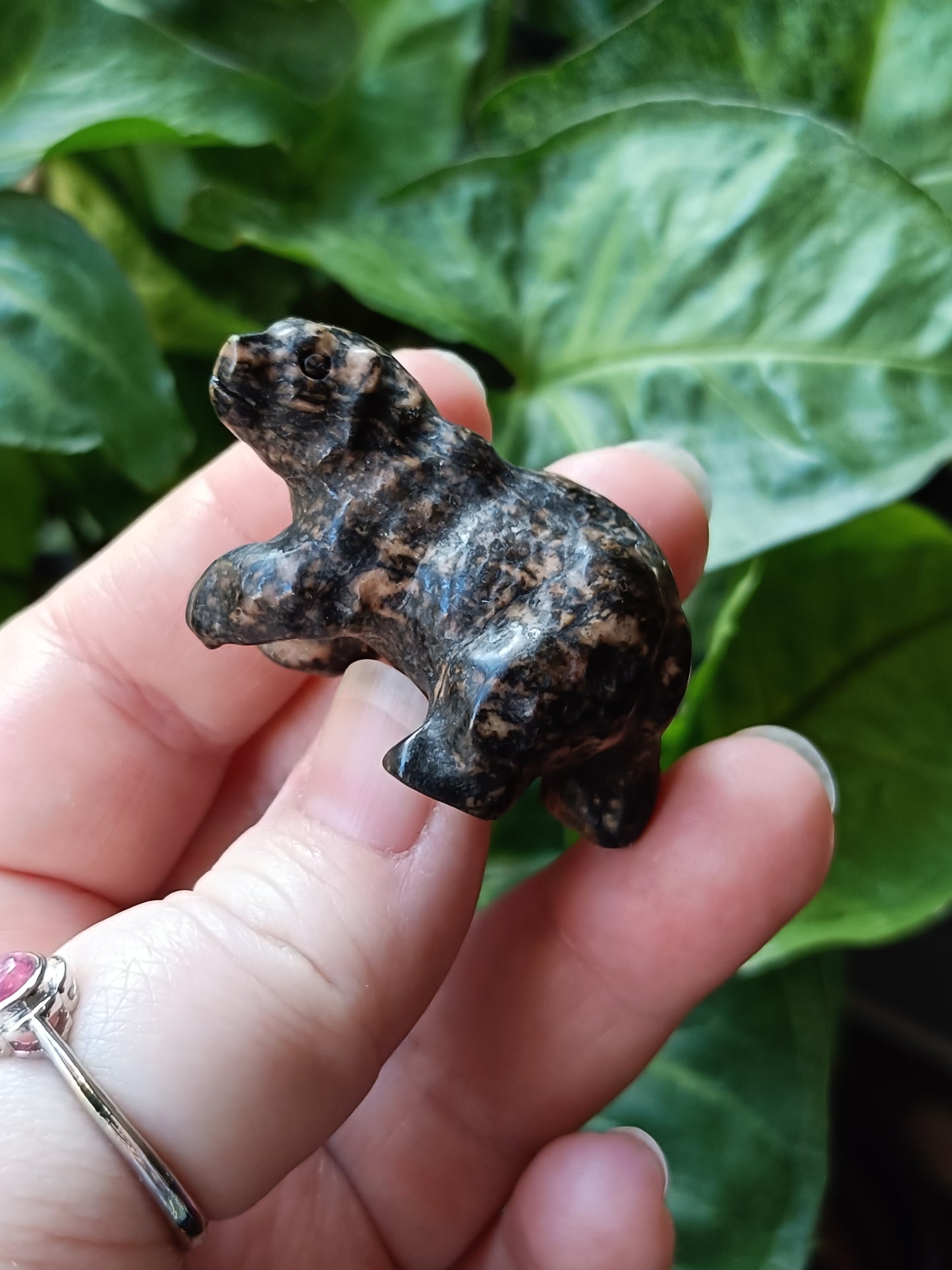 Mixed Stone Natural Bear Carving - 25-30g
