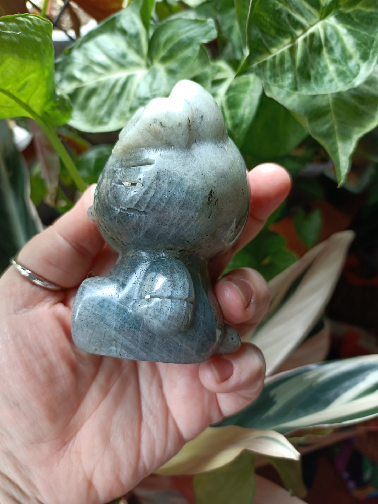 Labradorite Anime Kitty Carving - 480g