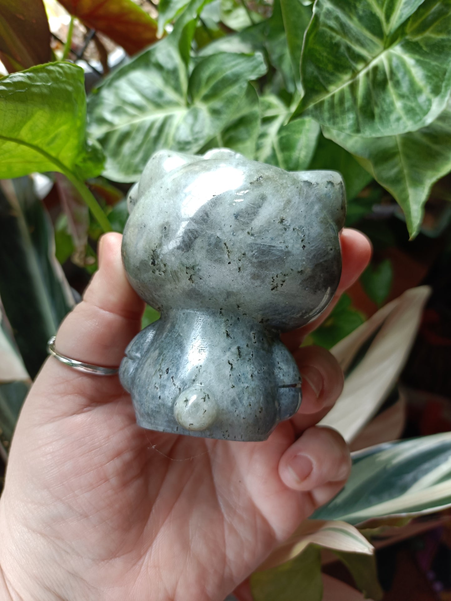 Labradorite Anime Kitty Carving - 480g