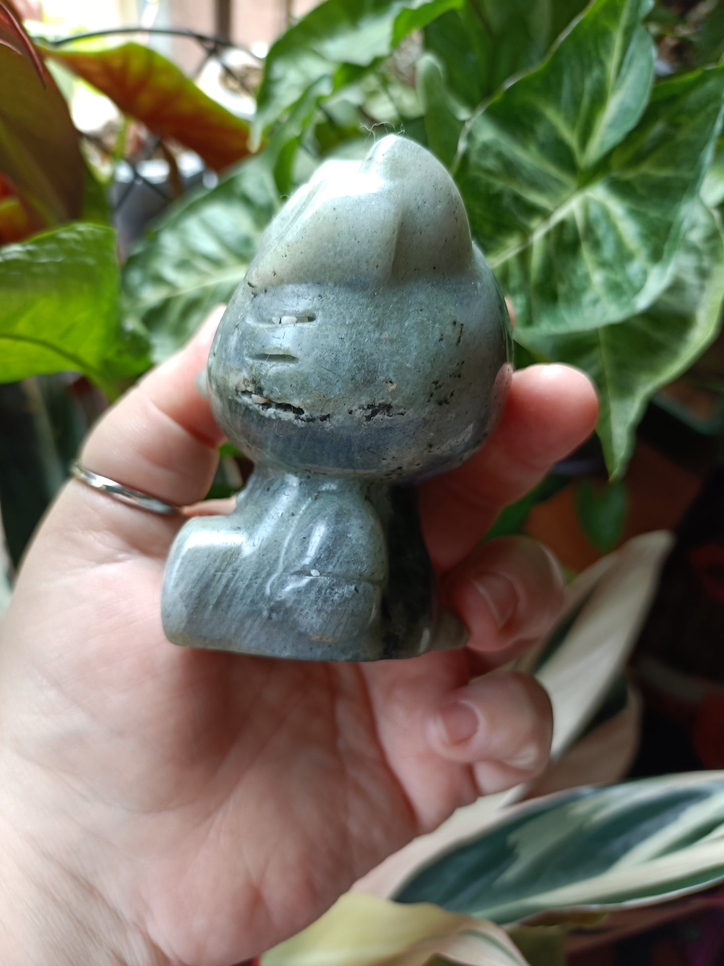 Labradorite Anime Kitty Carving - 458g