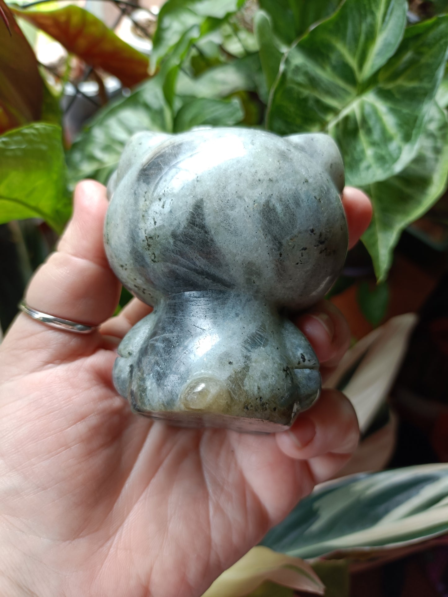 Labradorite Anime Kitty Carving - 458g