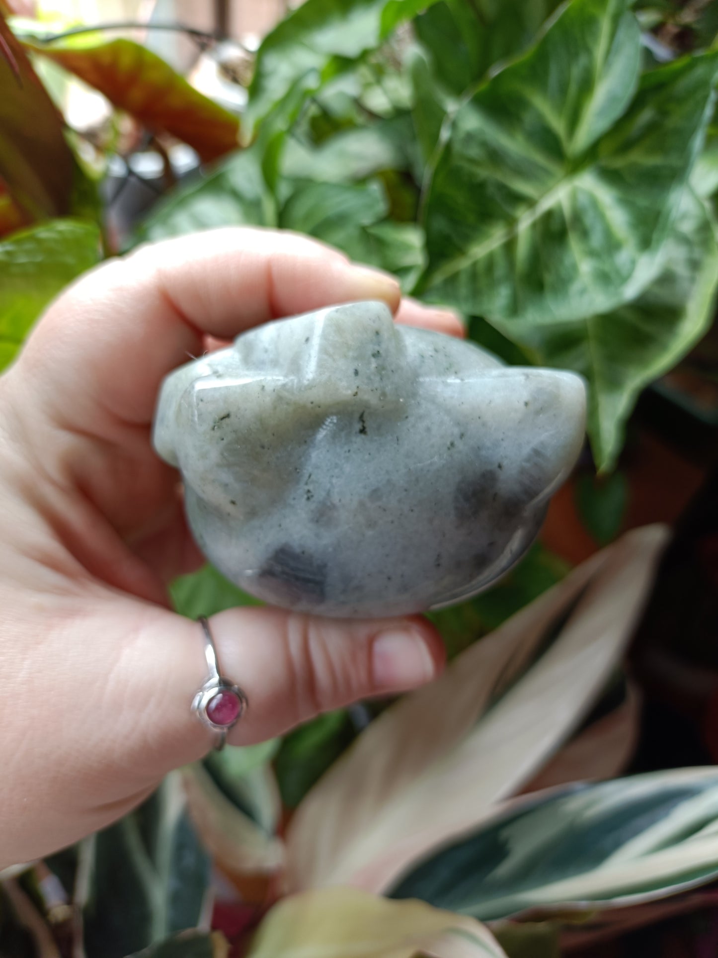 Labradorite Anime Kitty Carving - 458g