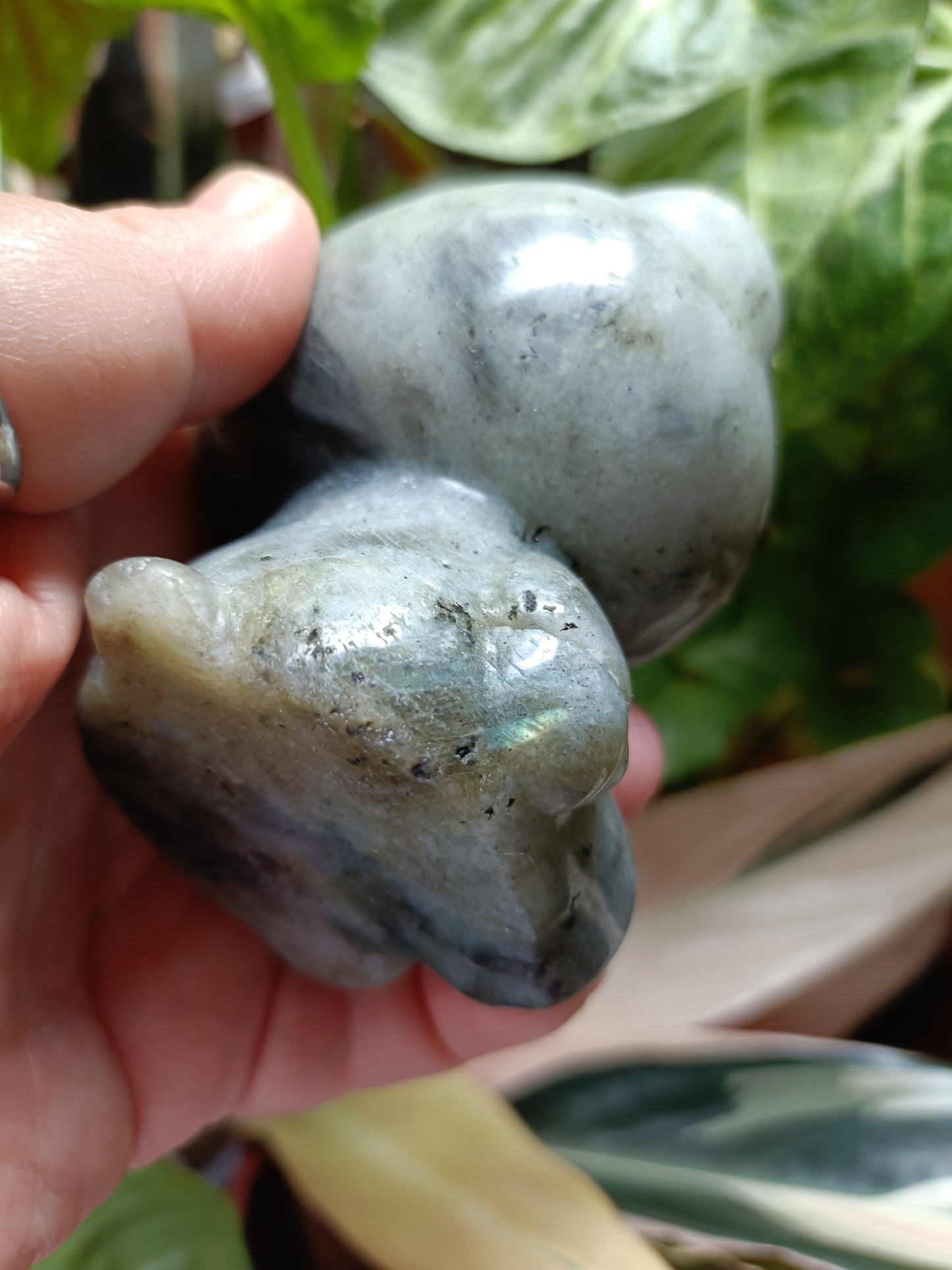Labradorite Anime Kitty Carving - 458g