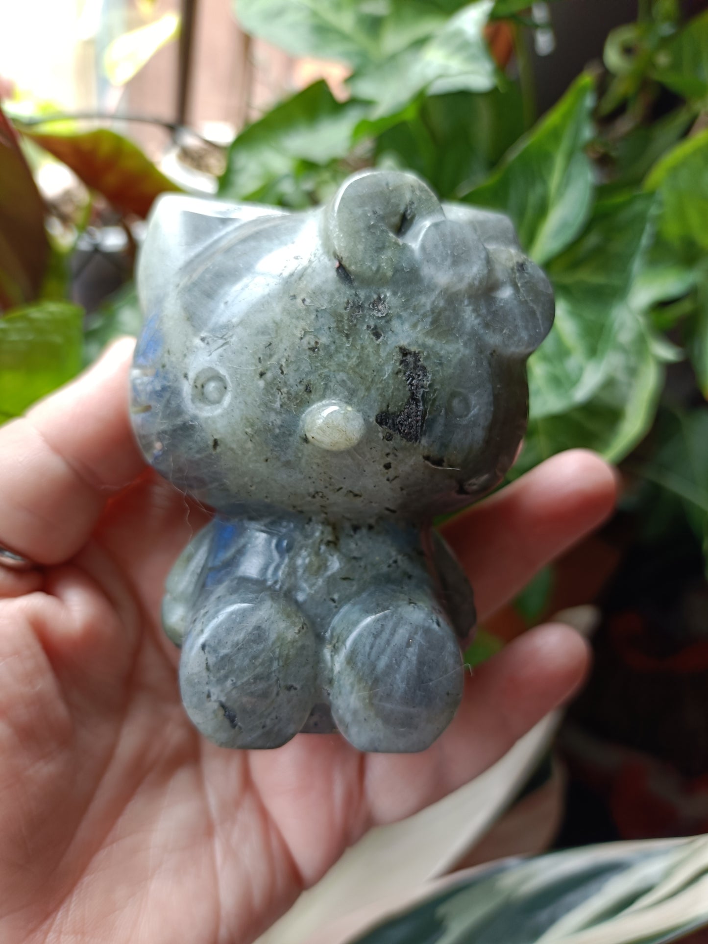 Labradorite Anime Kitty Carving - 474g