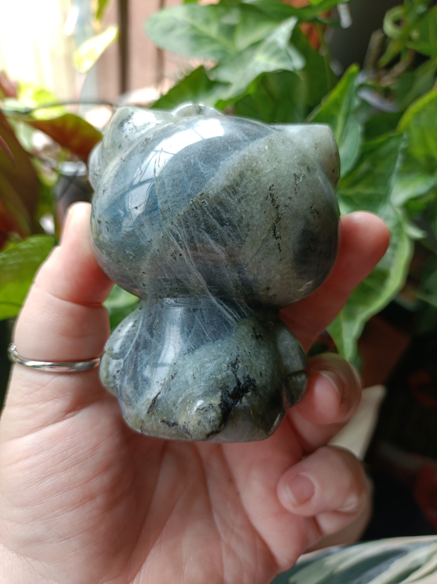 Labradorite Anime Kitty Carving - 474g