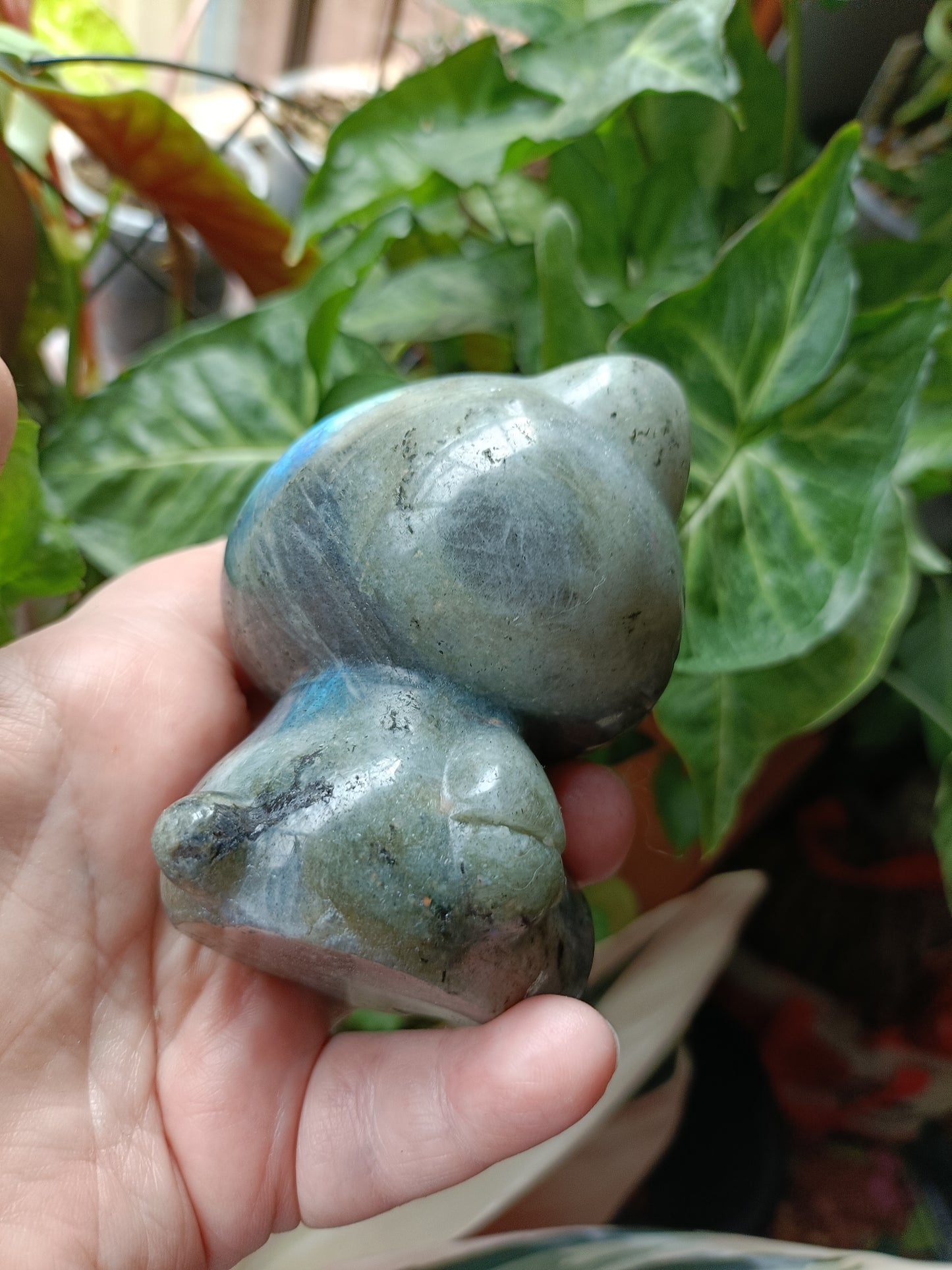 Labradorite Anime Kitty Carving - 474g
