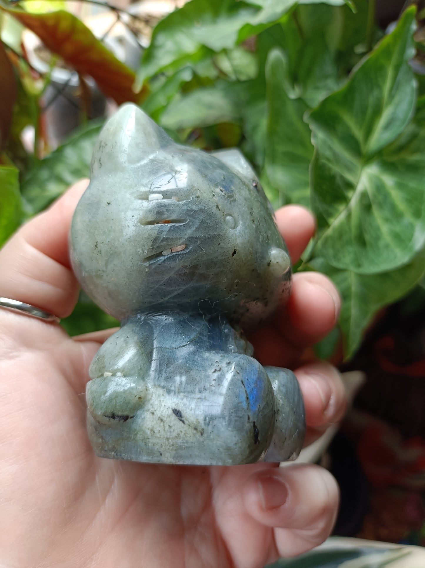Labradorite Anime Kitty Carving - 474g
