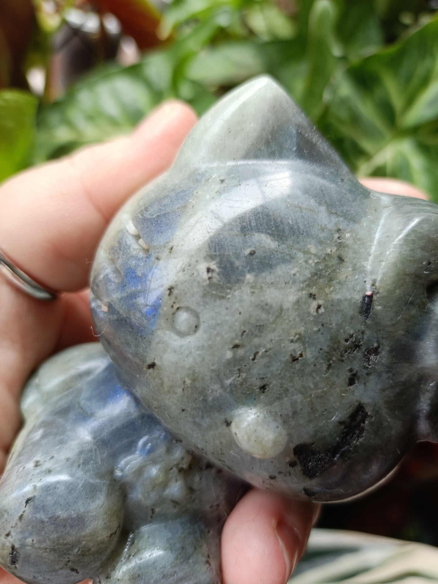 Labradorite Anime Kitty Carving - 474g