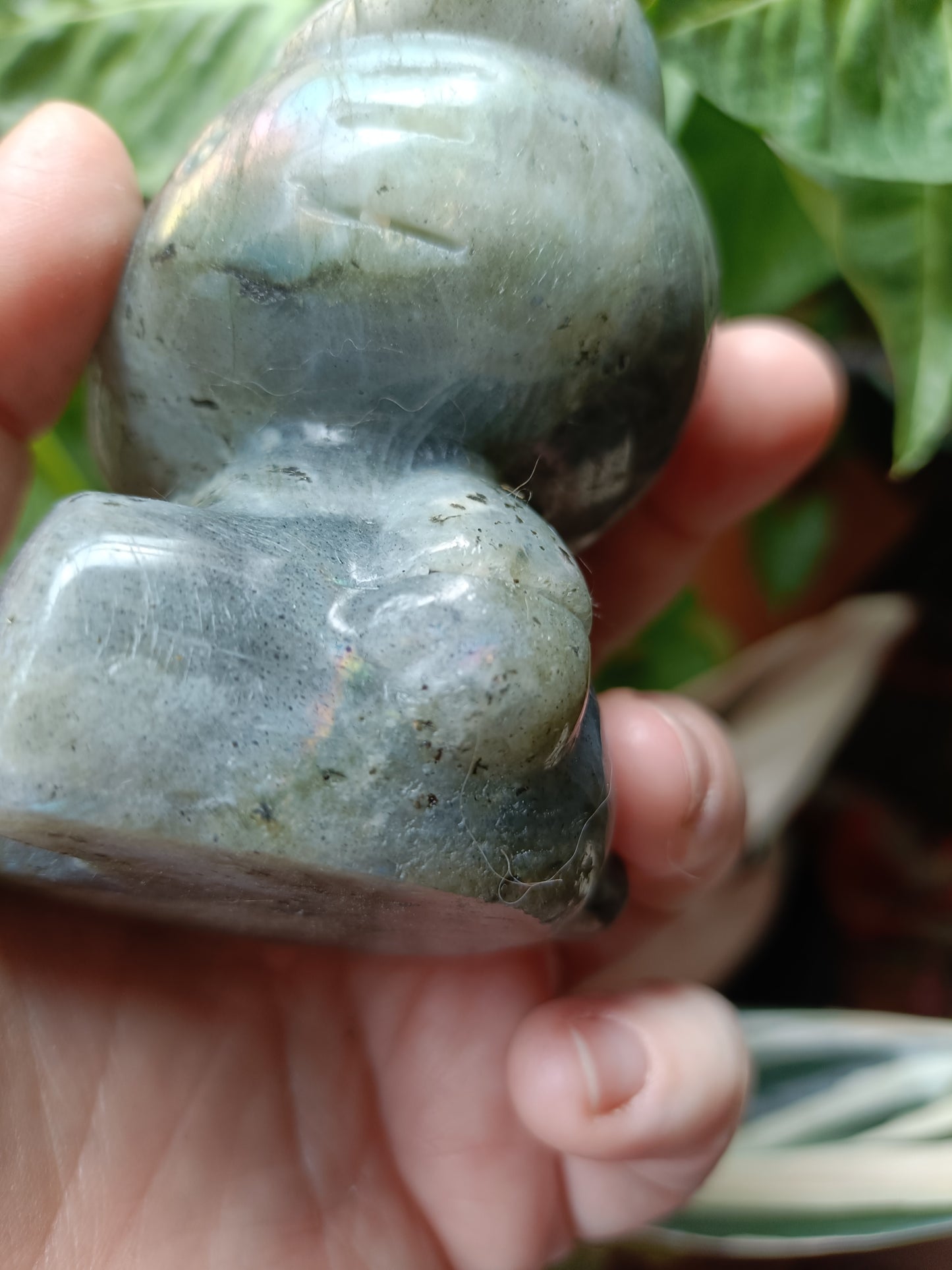 Labradorite Anime Kitty Carving - 474g