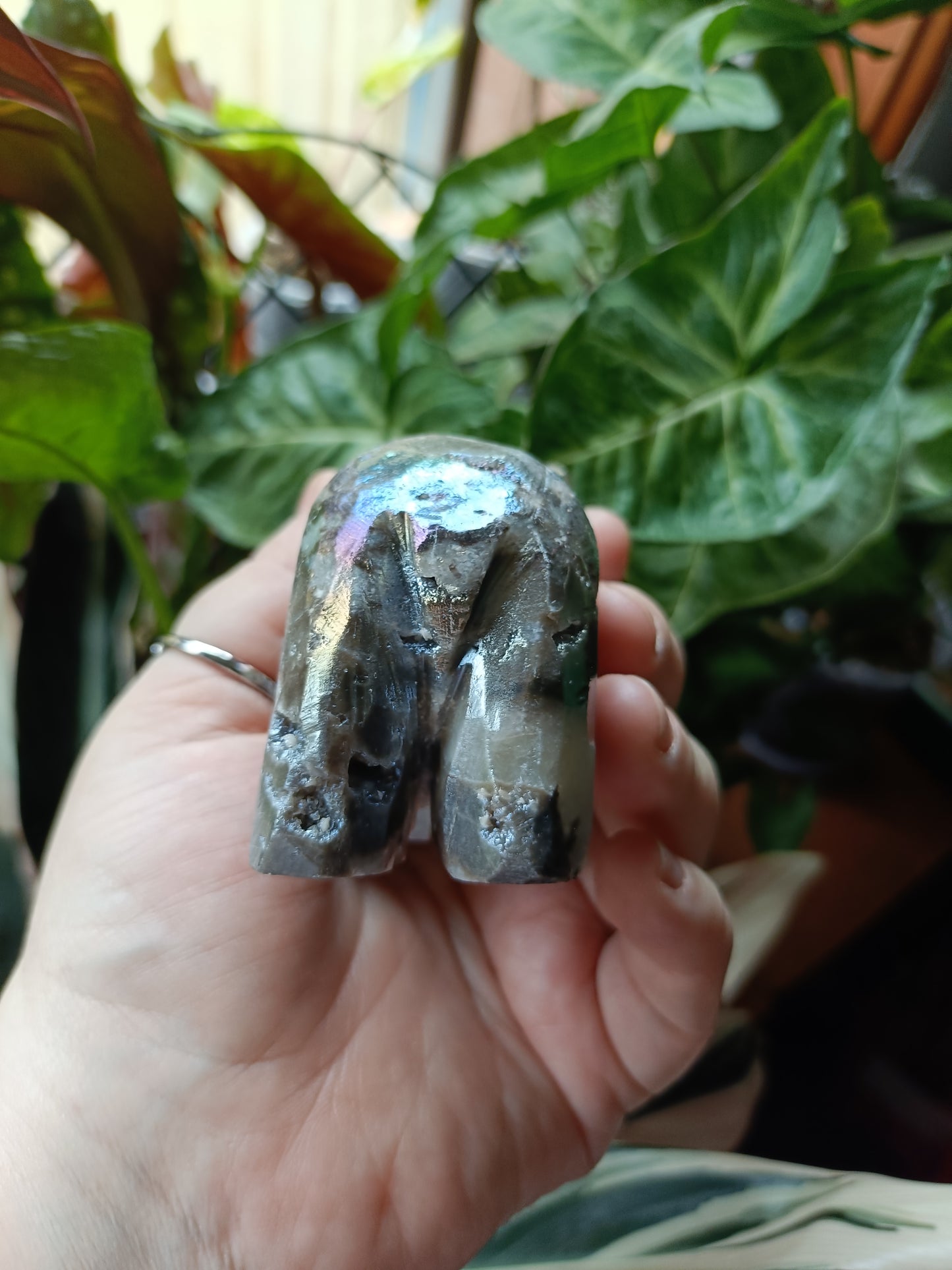 Aura Coated Brecciated Quartz Chalcedony Bear - 391g