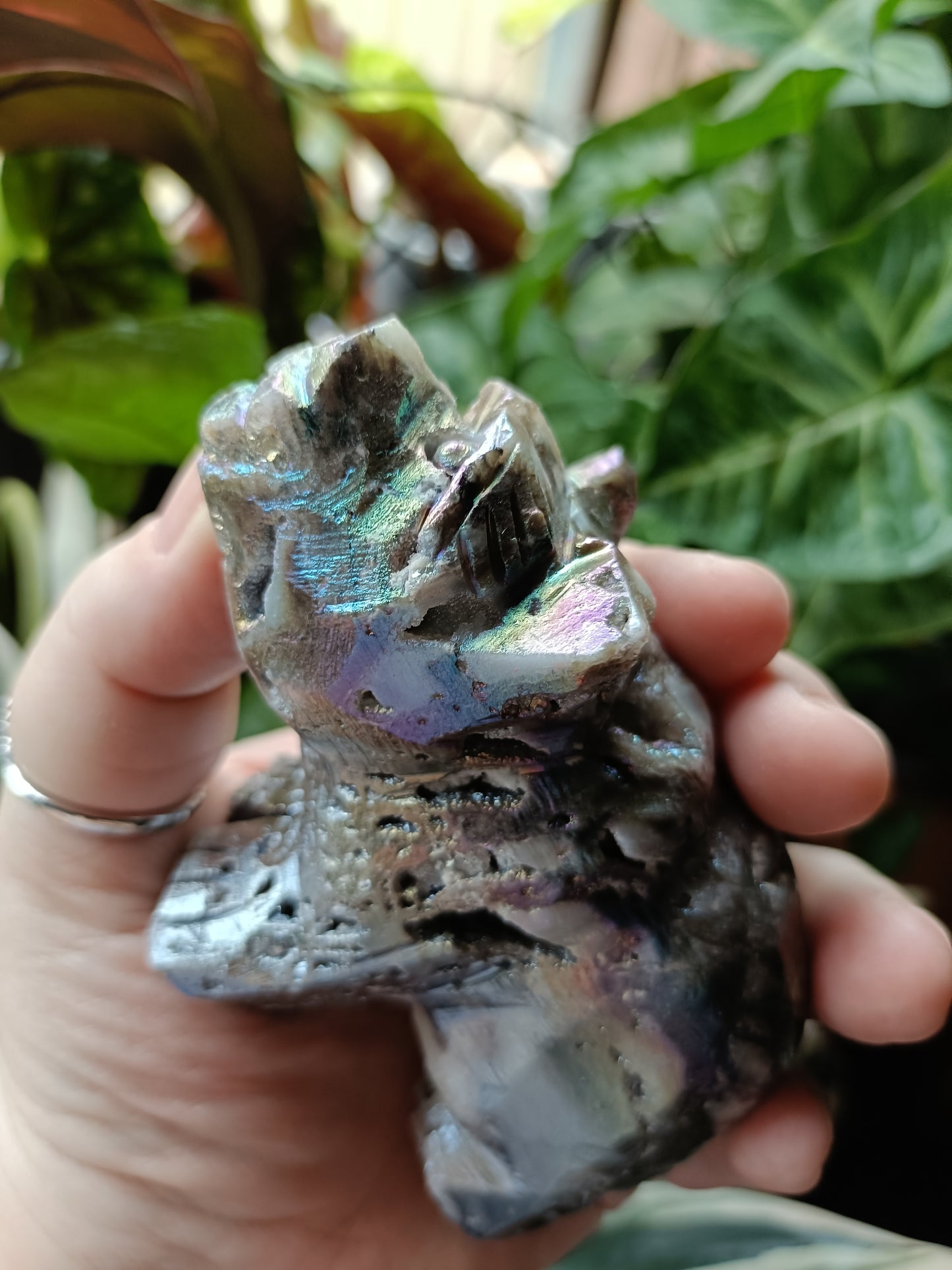 Aura Coated Brecciated Quartz Chalcedony Bear - 391g