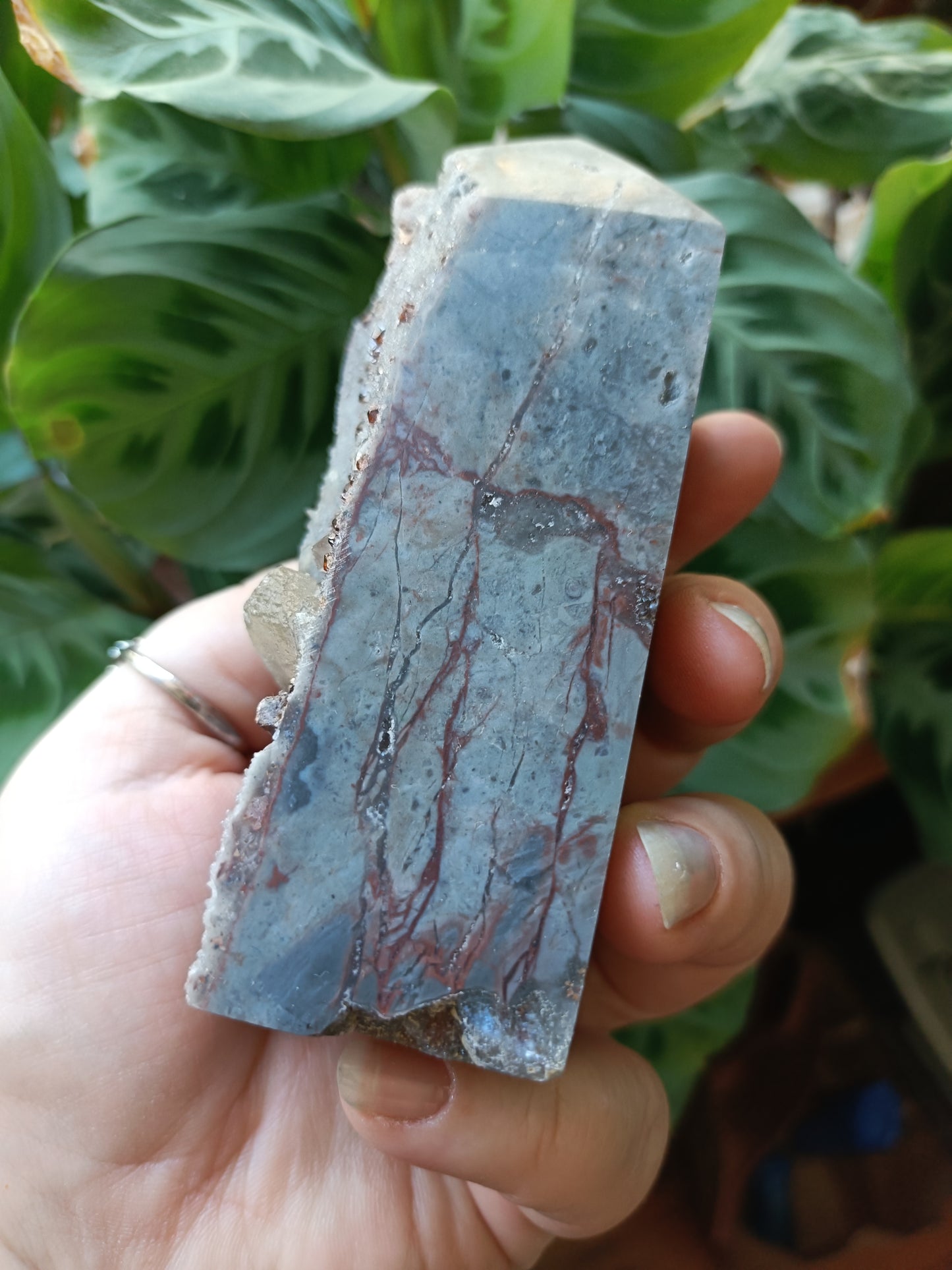 Spessartine Garnet Raw Edge Tower Carving - 523g