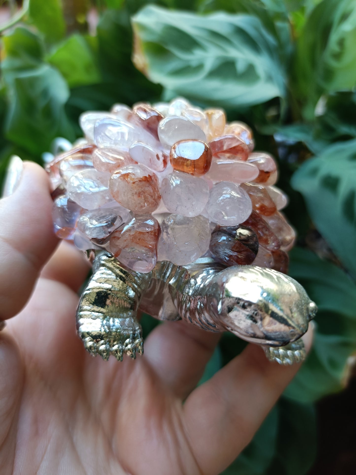 Fire Quartz LED Turtle Lamp