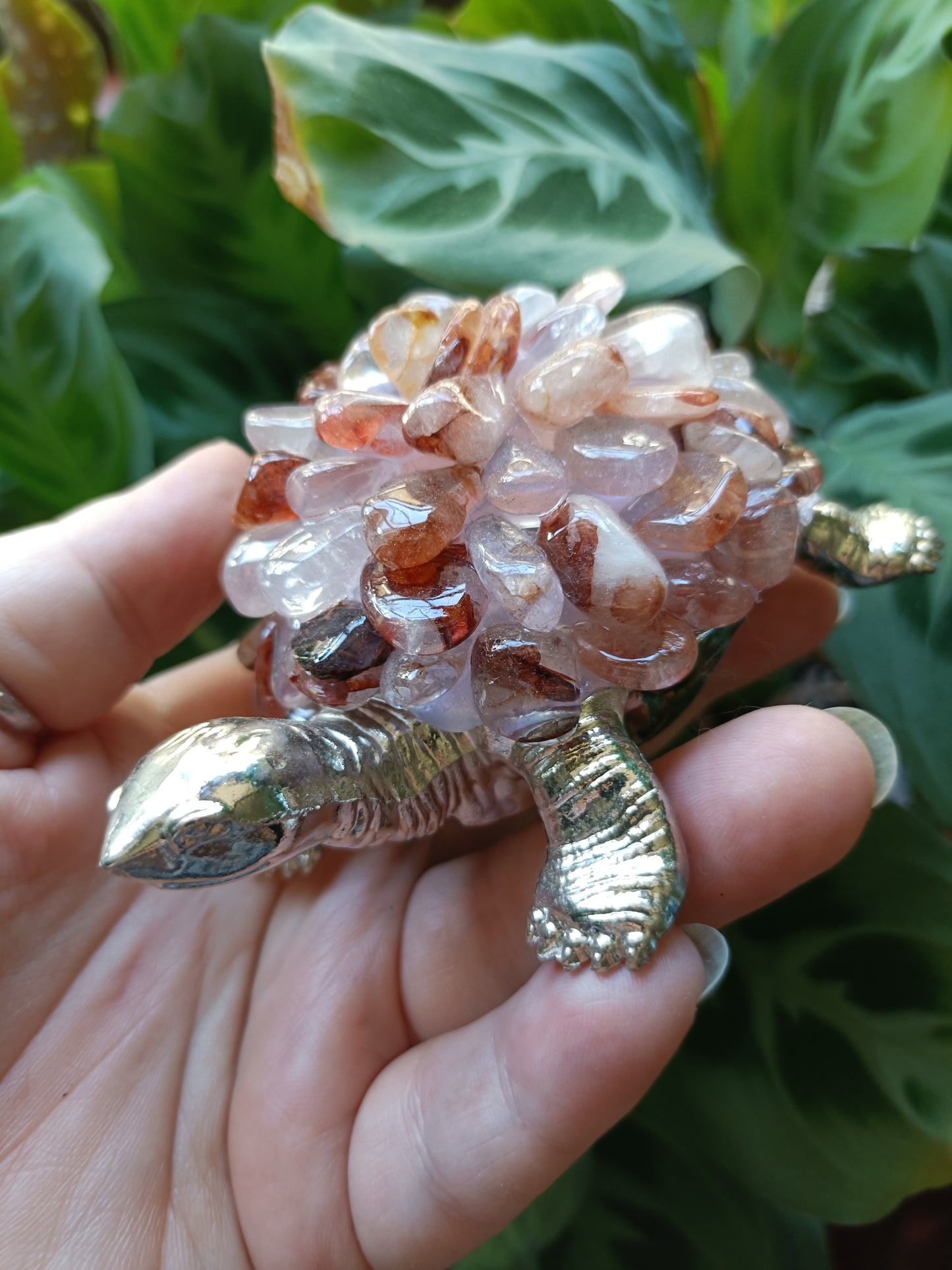 Fire Quartz LED Turtle Lamp